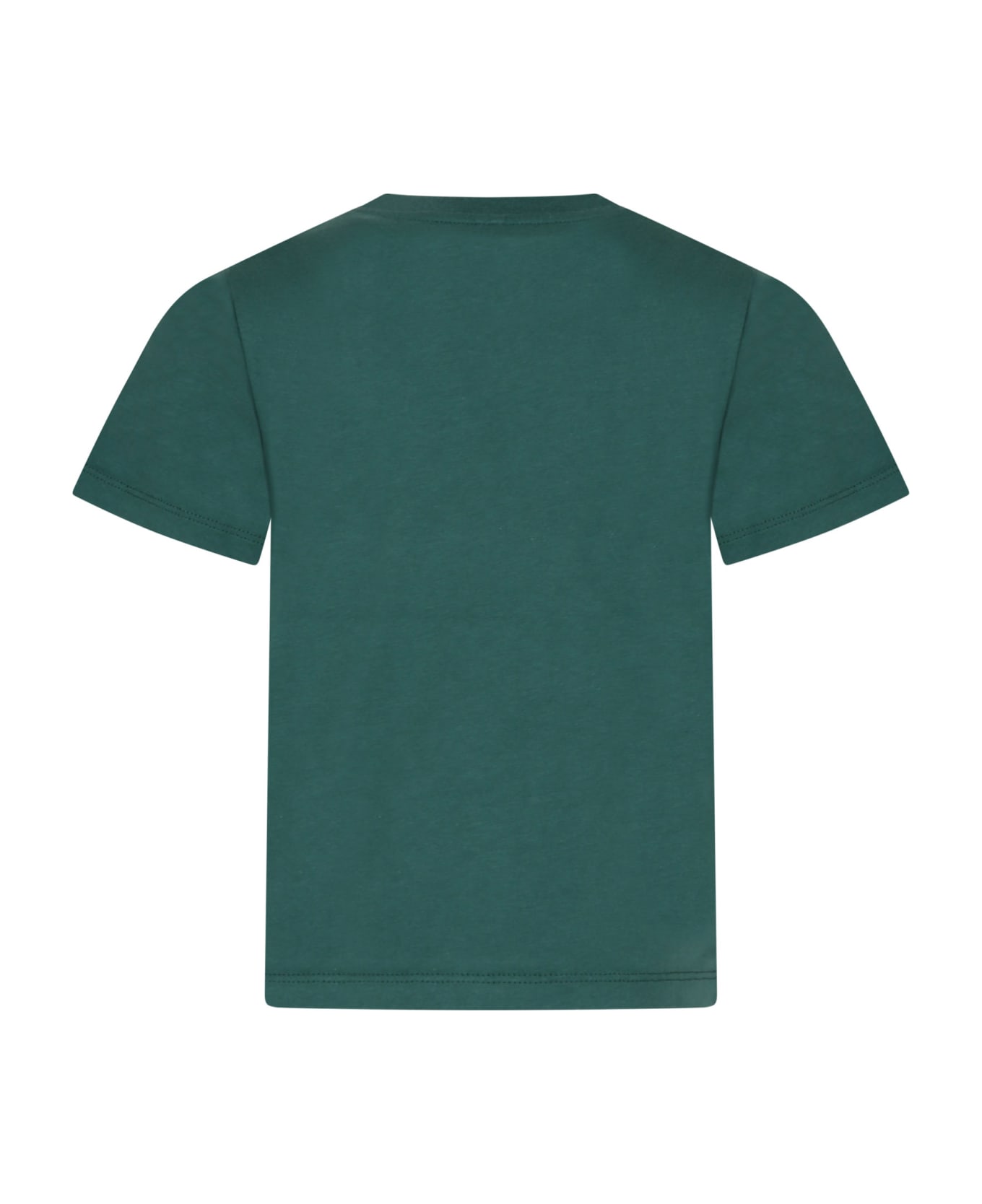 Stella McCartney Kids Green T-shirt For Boy With Bear Print And Writing - Green