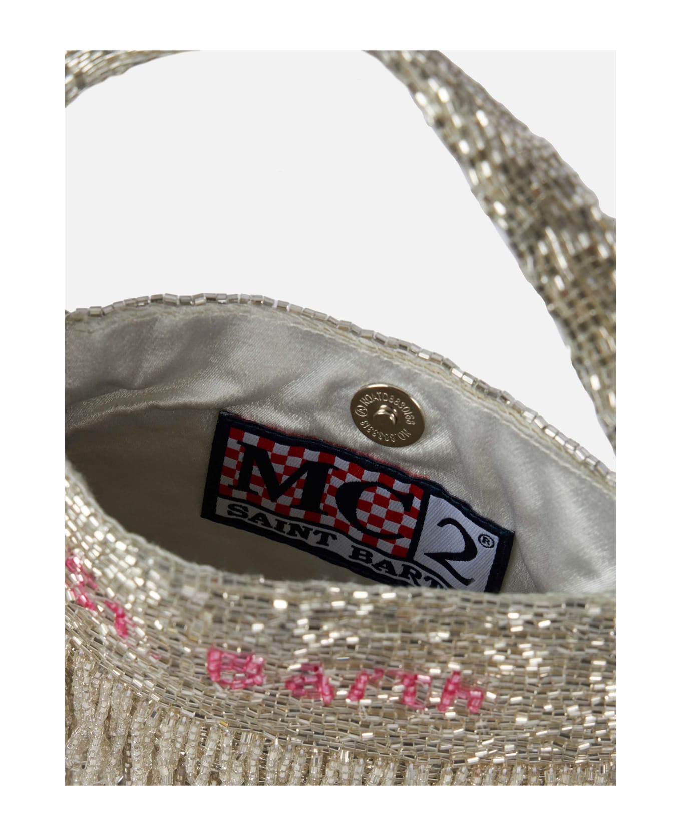 MC2 Saint Barth Shiny Silver Mini Bag Pearl - WHITE