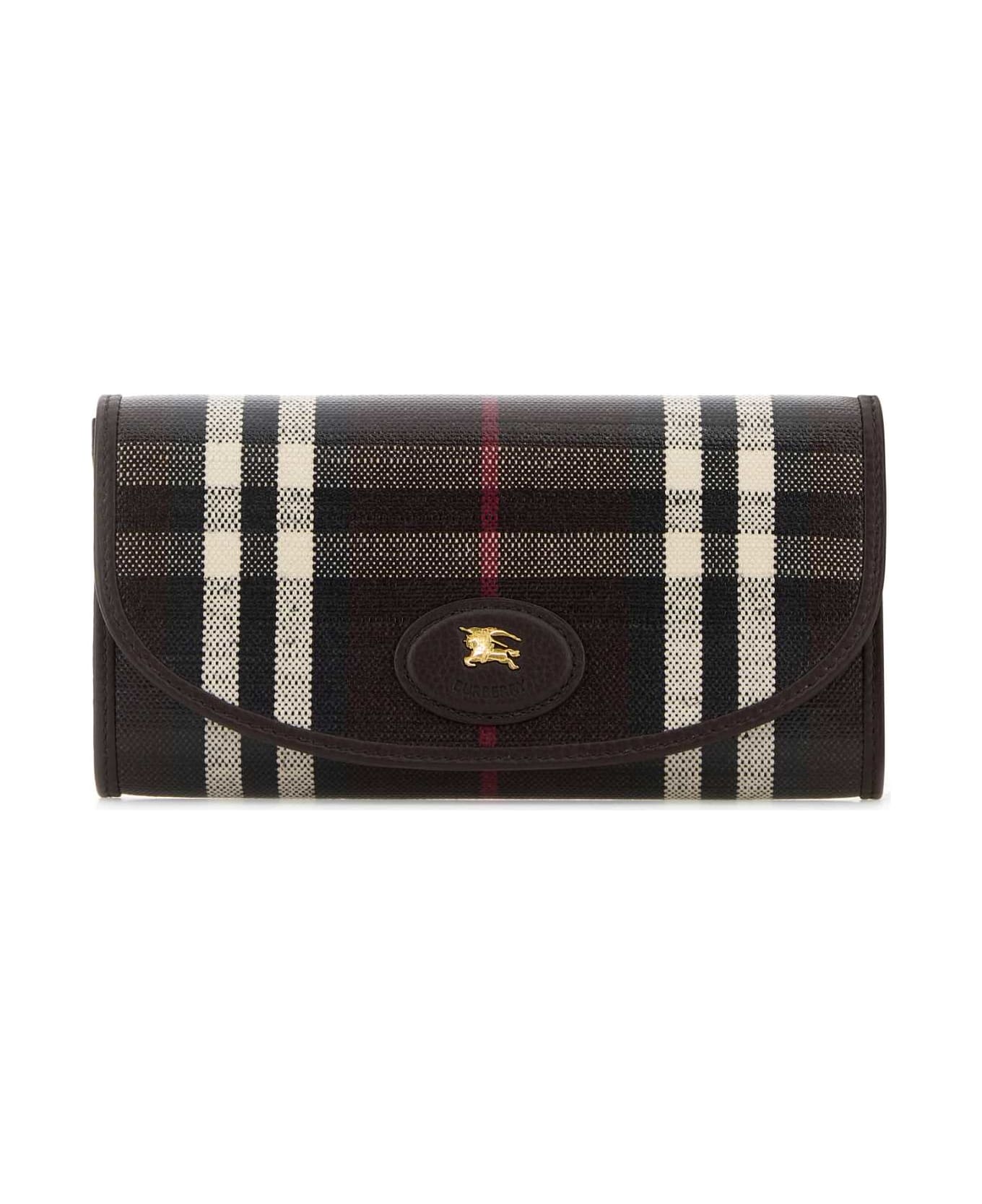 Burberry Printed Canvas Wallet - MAHOGANY