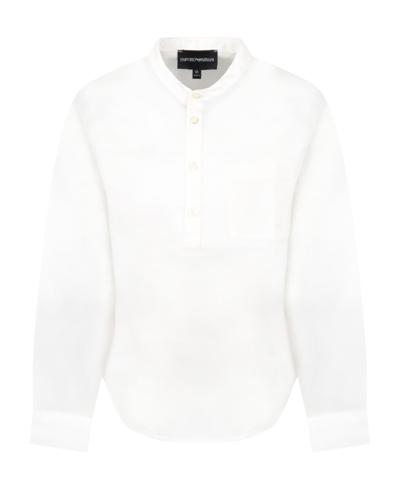 Emporio Armani White Shirt For Boy - White