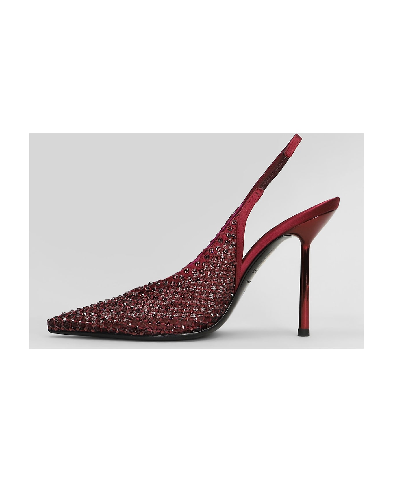 Le Silla Gilda Pumps In Bordeaux Satin - bordeaux