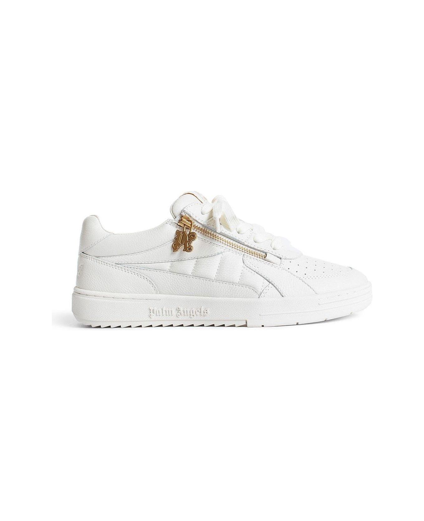 Palm Angels Logo Plaque Lace-up Sneakers - White