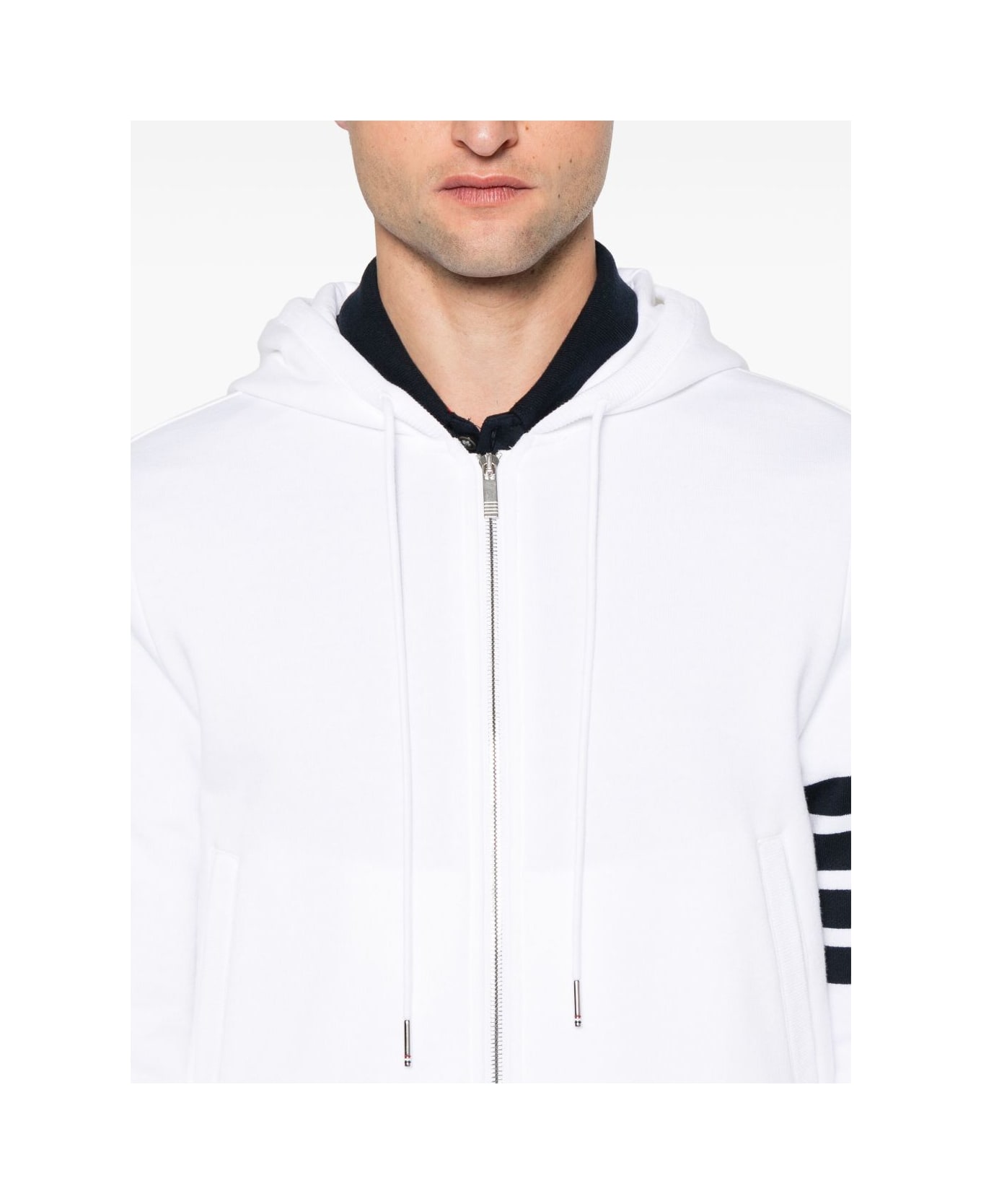 Thom Browne 4bar Cotton Hoodie - White