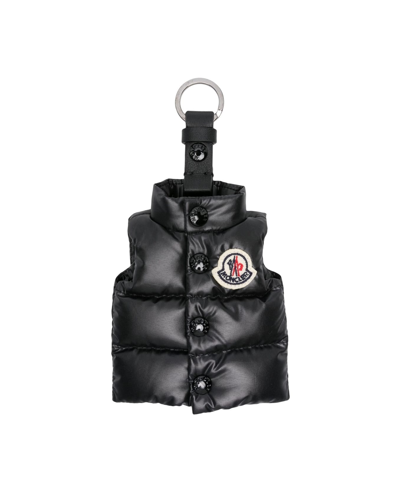 Moncler Black Vest Shaped Keyring - Black