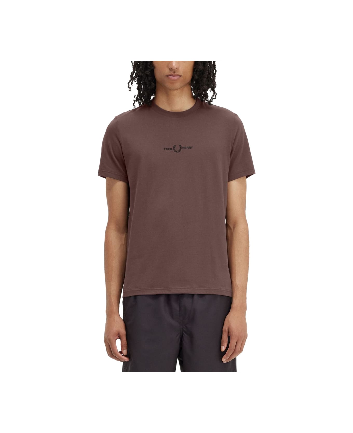 Fred Perry T-shirt With Logo - BROWN