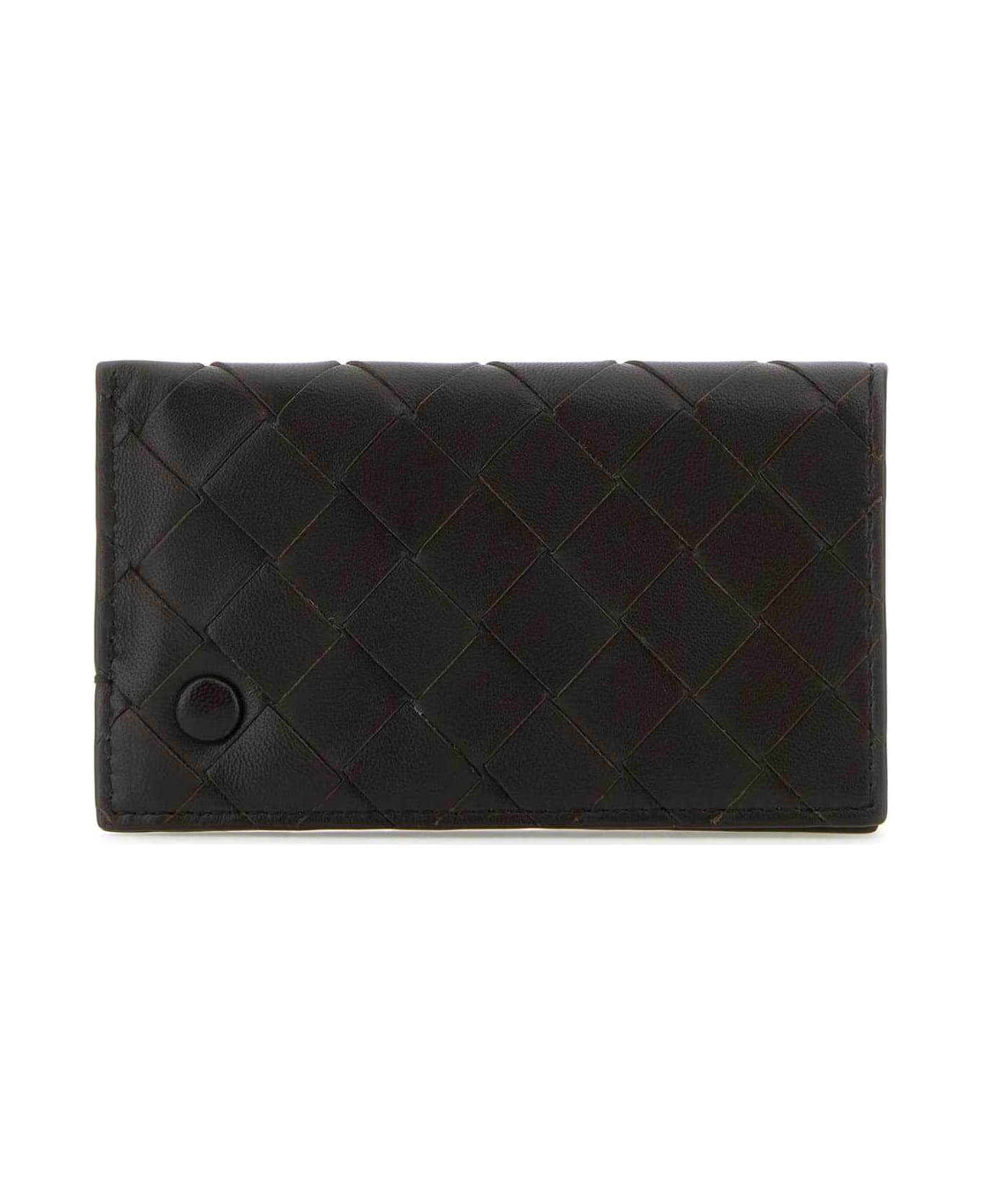 Bottega Veneta Dark Brown Nappa Leather Card Holder - FONDANT