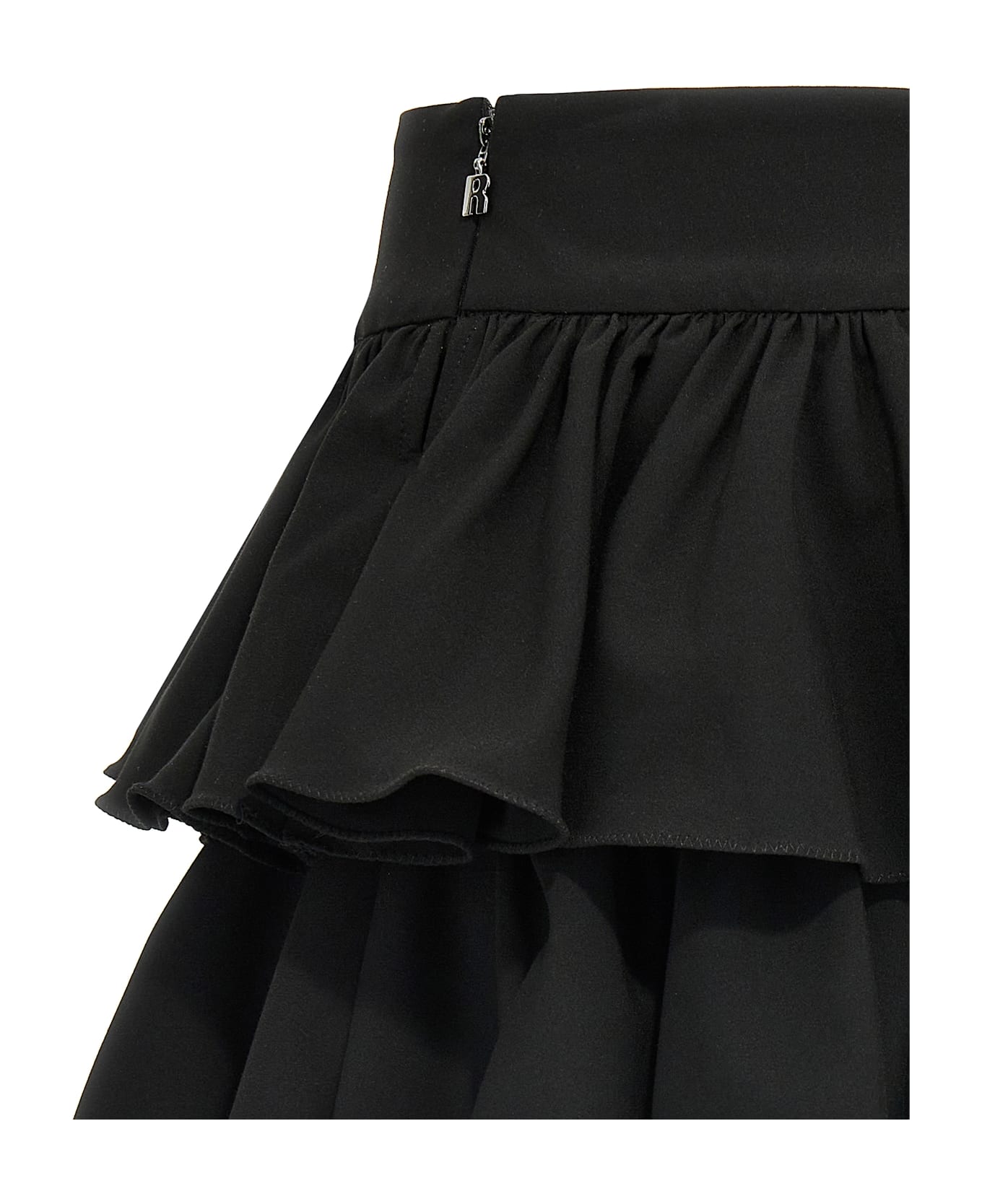 Rotate by Birger Christensen 
wide Ruffle Mini
 Skirt - Black  