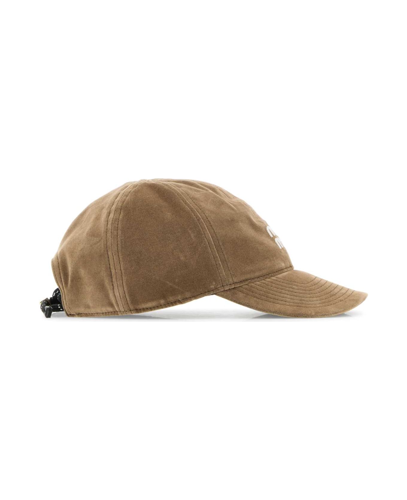 Miu Miu Biscuit Velvet Baseball Cap - SABBIANERO