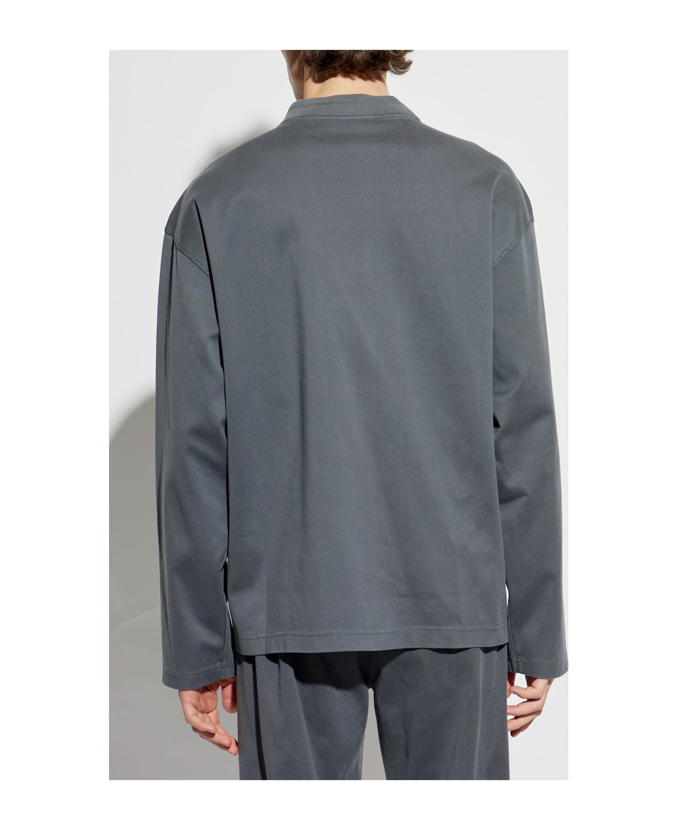 Dolce & Gabbana Sweatshirt With Logo Appliqué - Grigio fumo