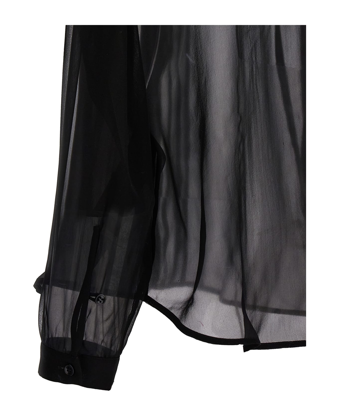 Saint Laurent Transparent Muslin Shirt - Black シャツ