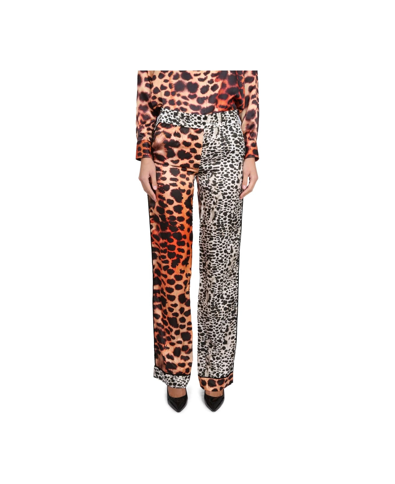 Roberto Cavalli Moray Eel Print Pants - PINK