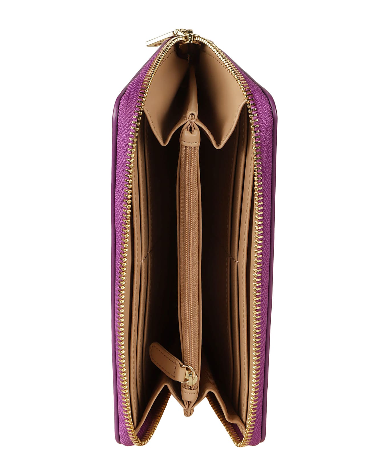 Love Moschino Logo Plaque Quilted Zip-around Wallet - Purple 財布