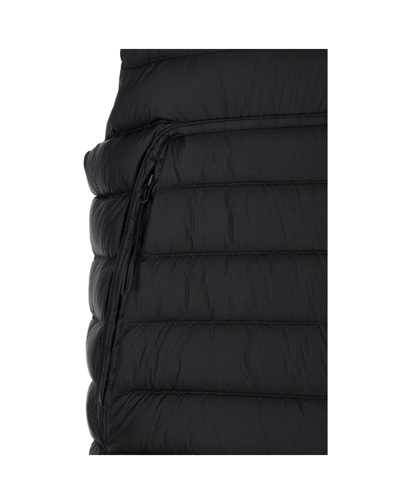C.P. Company Black Vest With Mock Neck And Logo Plaque On The Side In Tech Fabric Man - Black