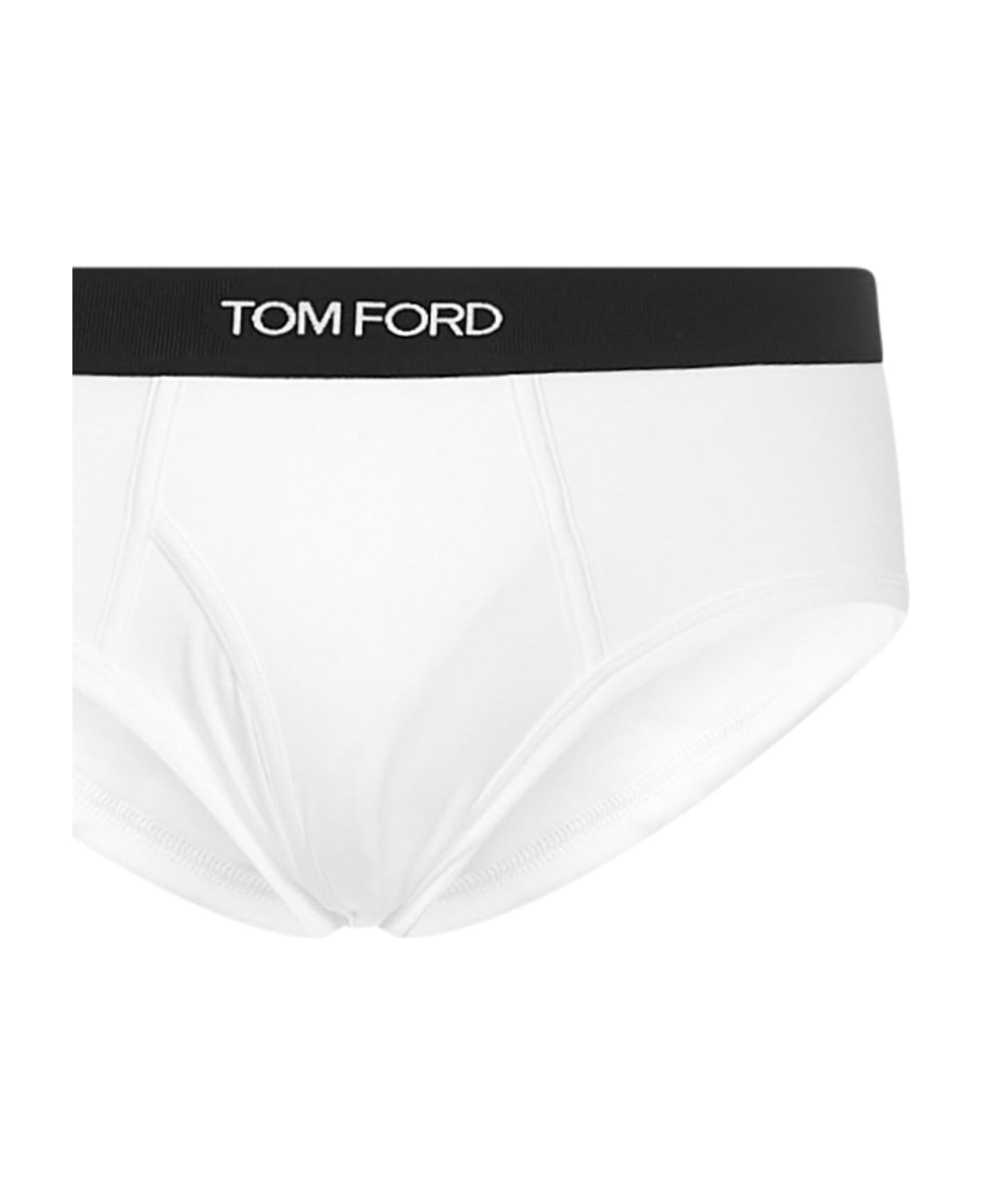 Tom Ford Elastic Waist Logo Briefs - White アンダーウェア