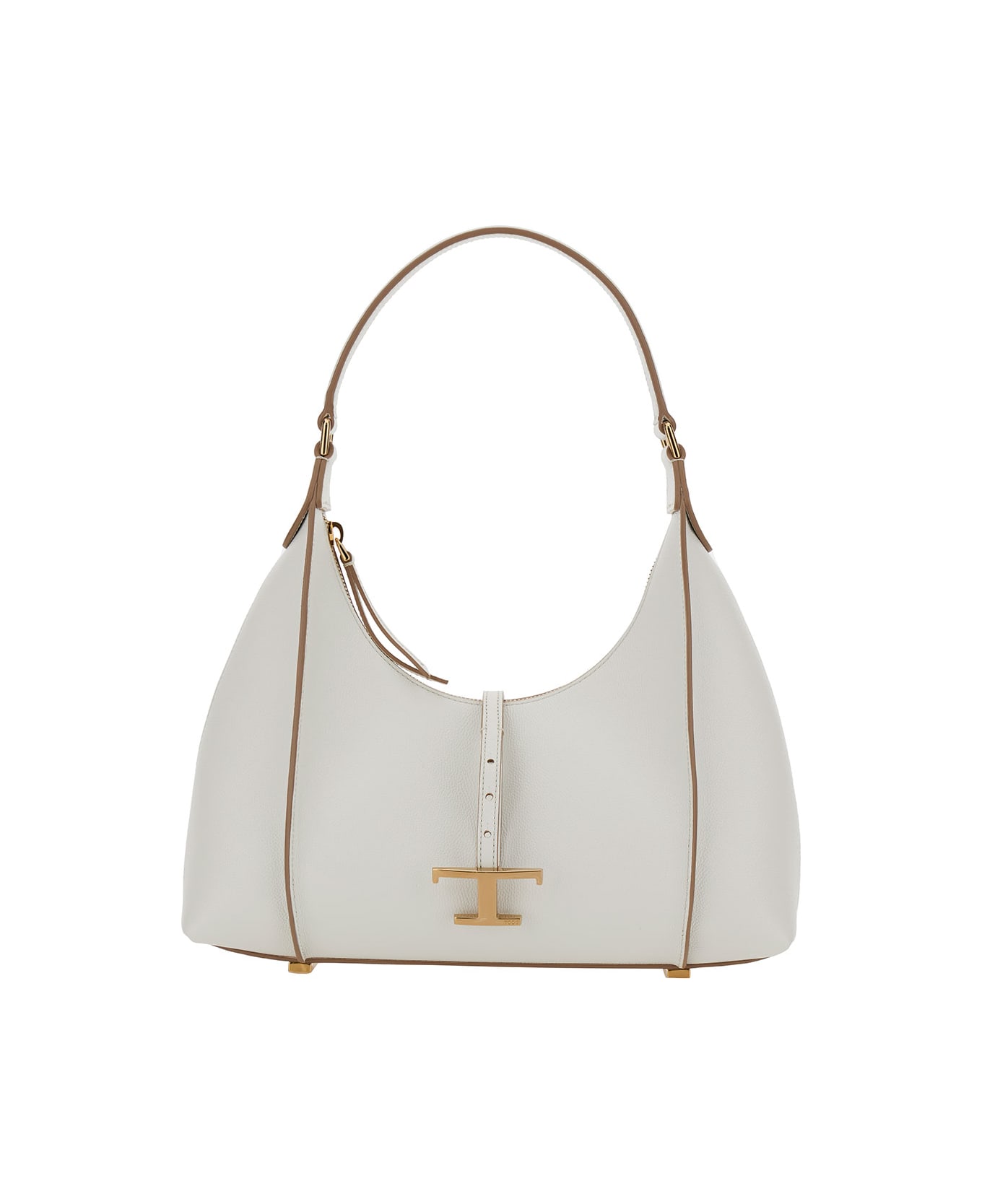 Tod's White Shoulder Bag With T Timeless Charm In Leather Woman - White トートバッグ