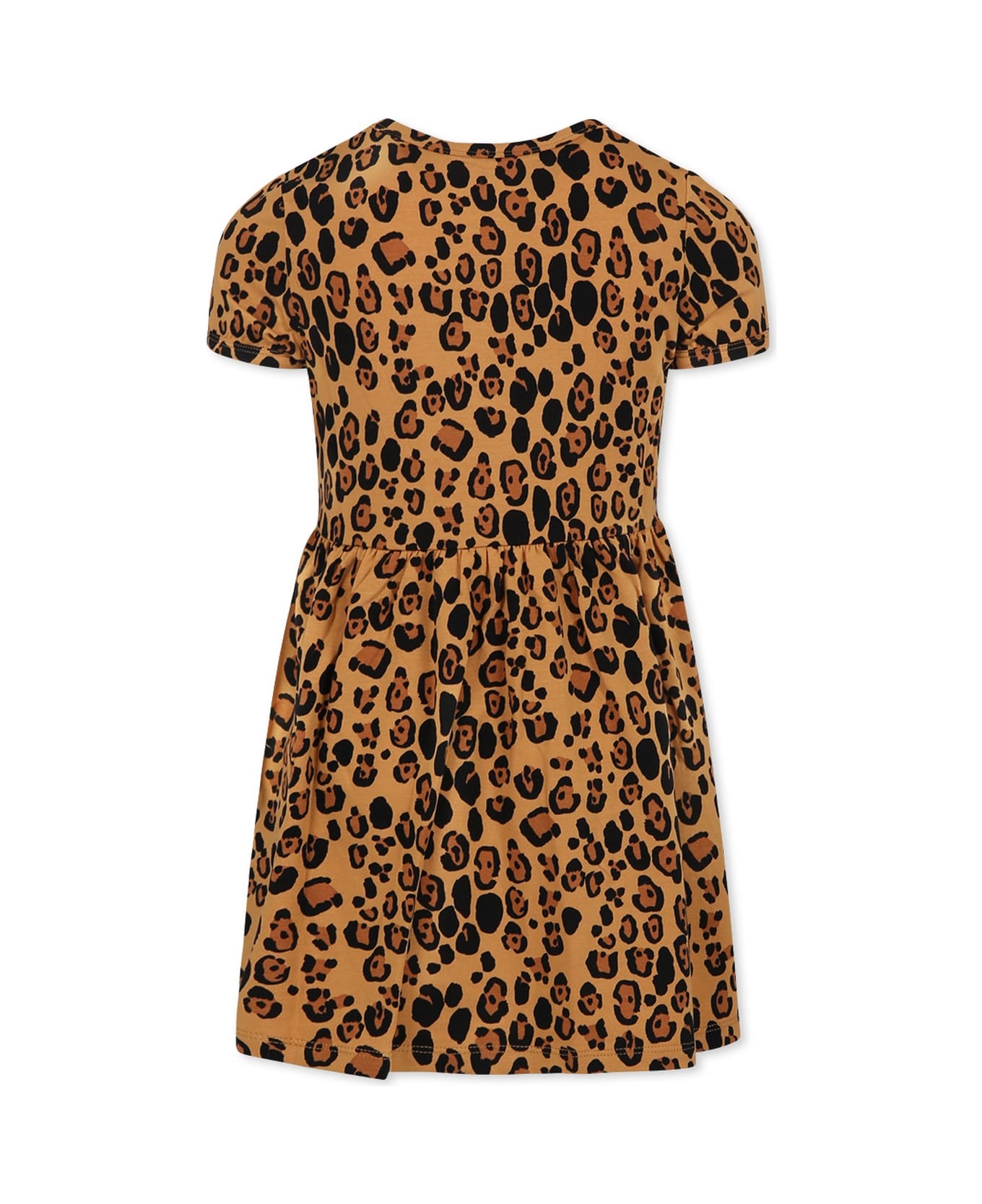 Mini Rodini Beige Dress For Girl With Spotted Print - Beige