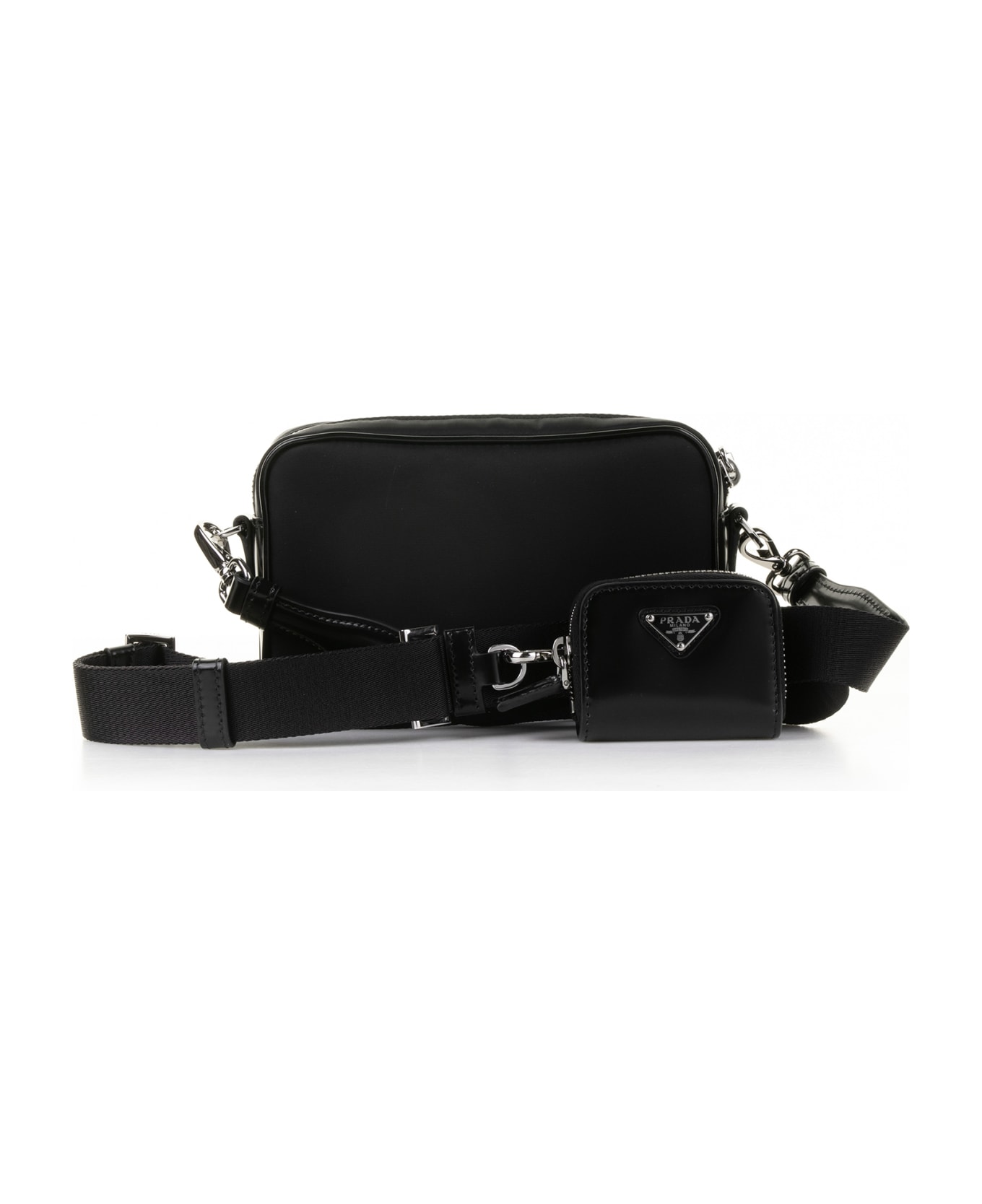 Prada Shoulder Bag In Re-nylon And Brushed Leather - NERO