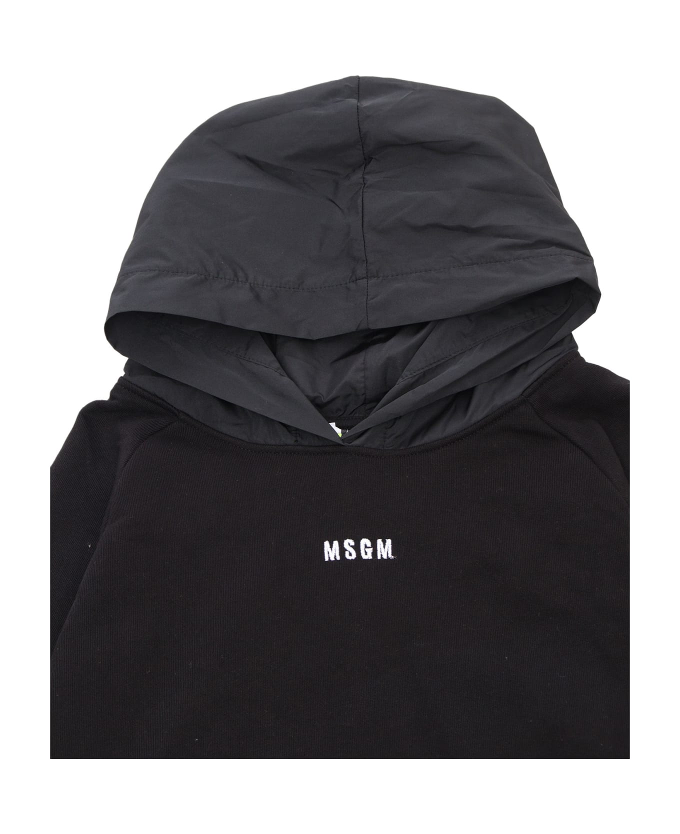 MSGM Black Sweatshirt With Logo - BLACK