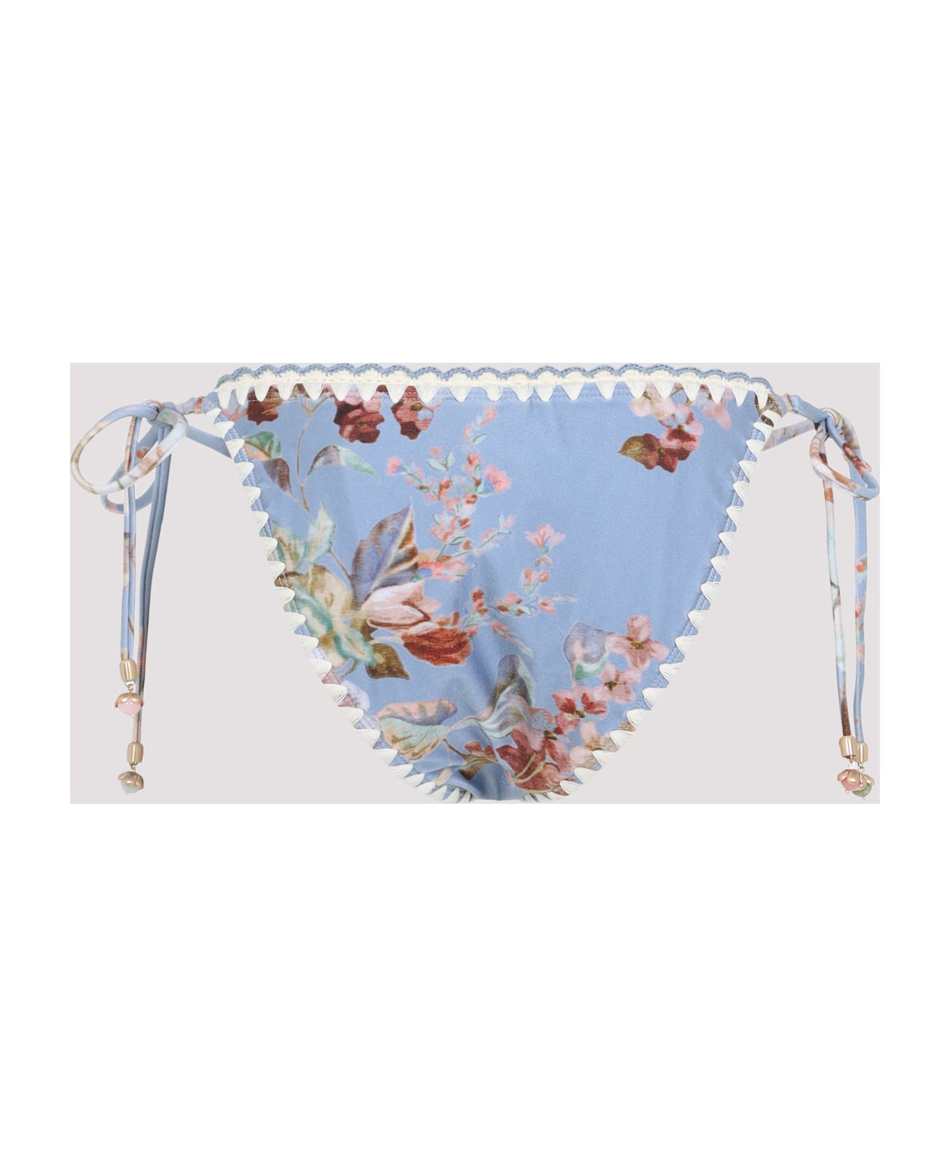 Zimmermann Awaken Crochet Edge Tie Pant - Chambray Floral