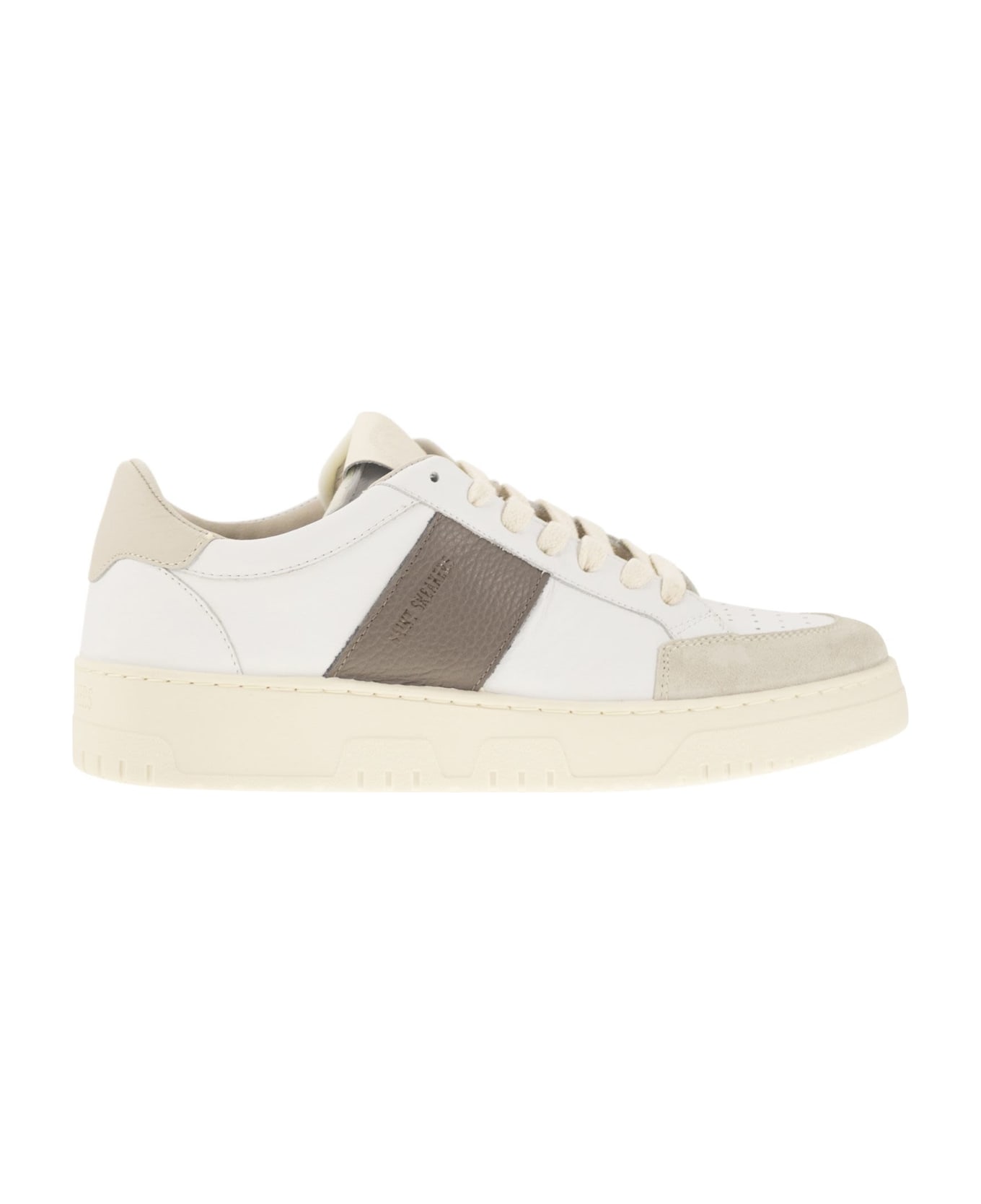 Saint Sneakers Sail - Leather And Suede Trainers - White/grey スニーカー