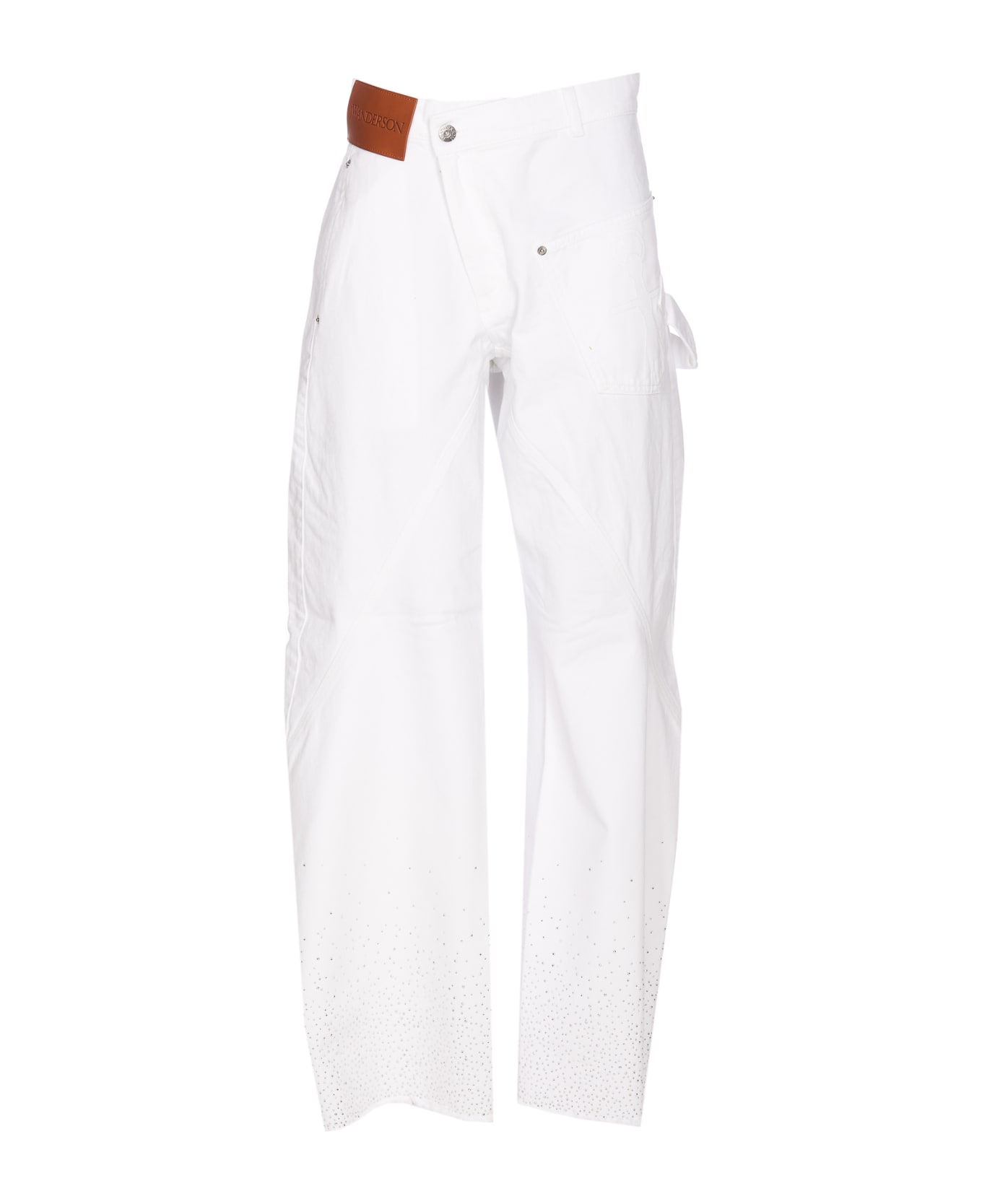 J.W. Anderson Crystal Denim Pants - White