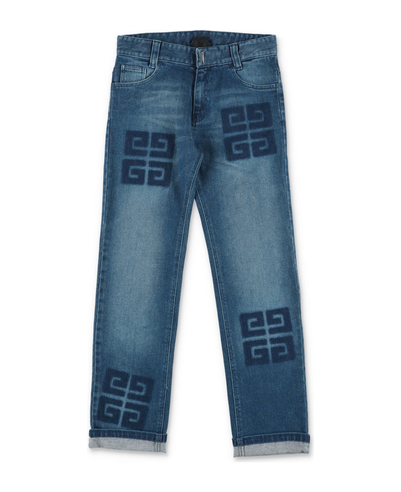 Givenchy Jeans In Blu Denim Di Cotone Bambino - Blu ボトムス