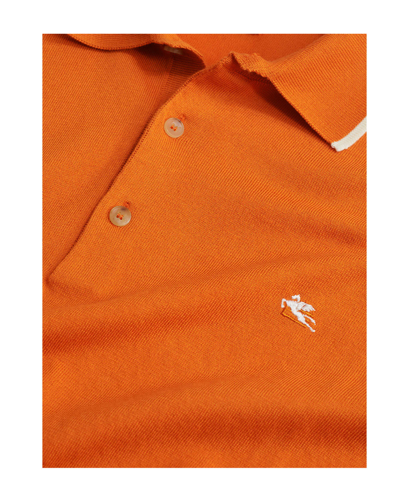Etro Cotton Knit Polo Shirt - ARANCIO ポロシャツ