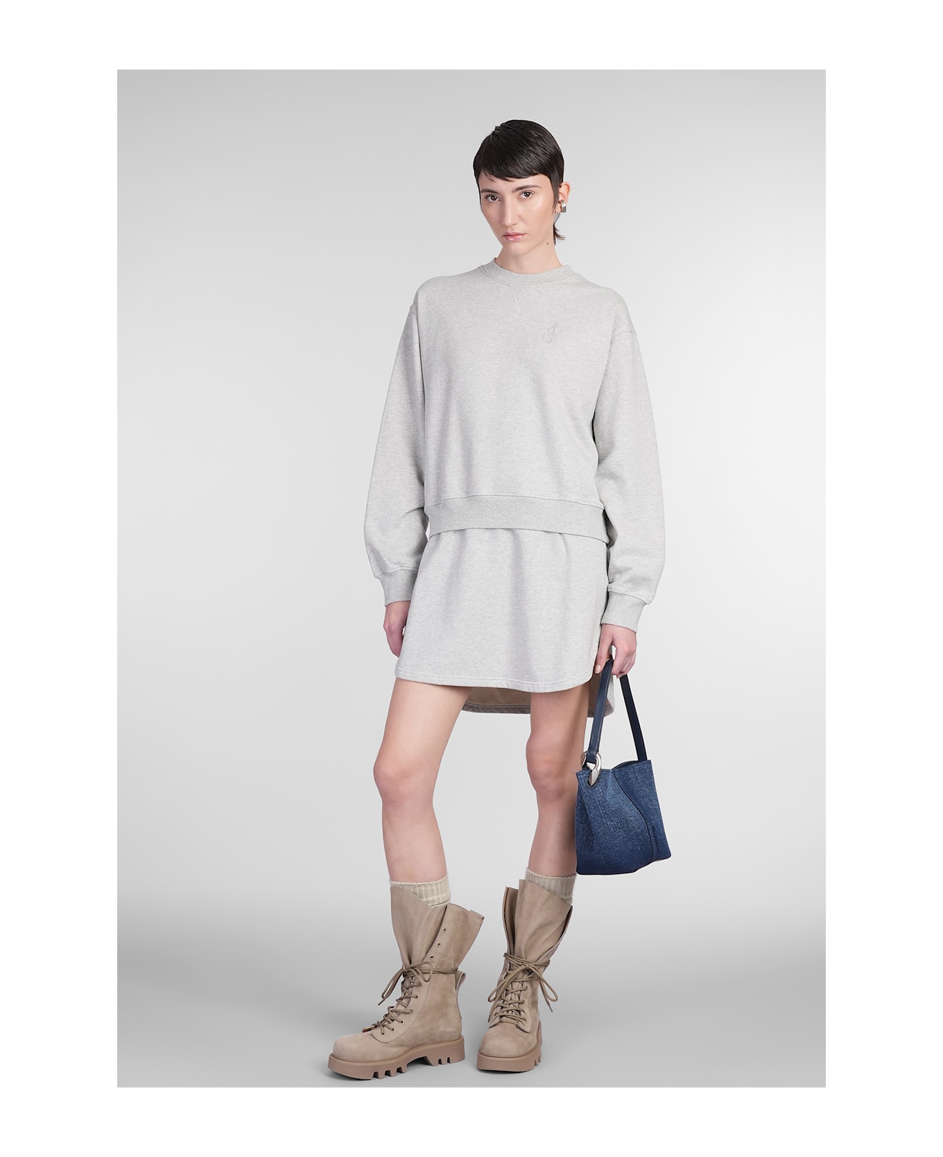 J.W. Anderson Dress In Grey Cotton - LIGHT GREY MELANGE