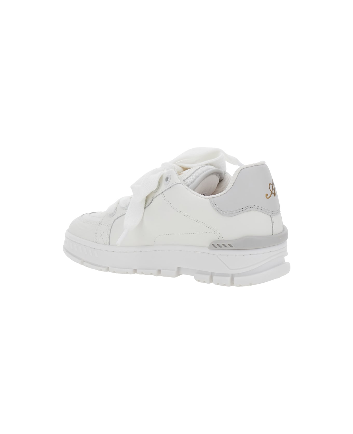 Axel Arigato 'area Haze' Grey And White Low Top Sneakers With Laminated Leather In Leather Blend Woman - White スニーカー