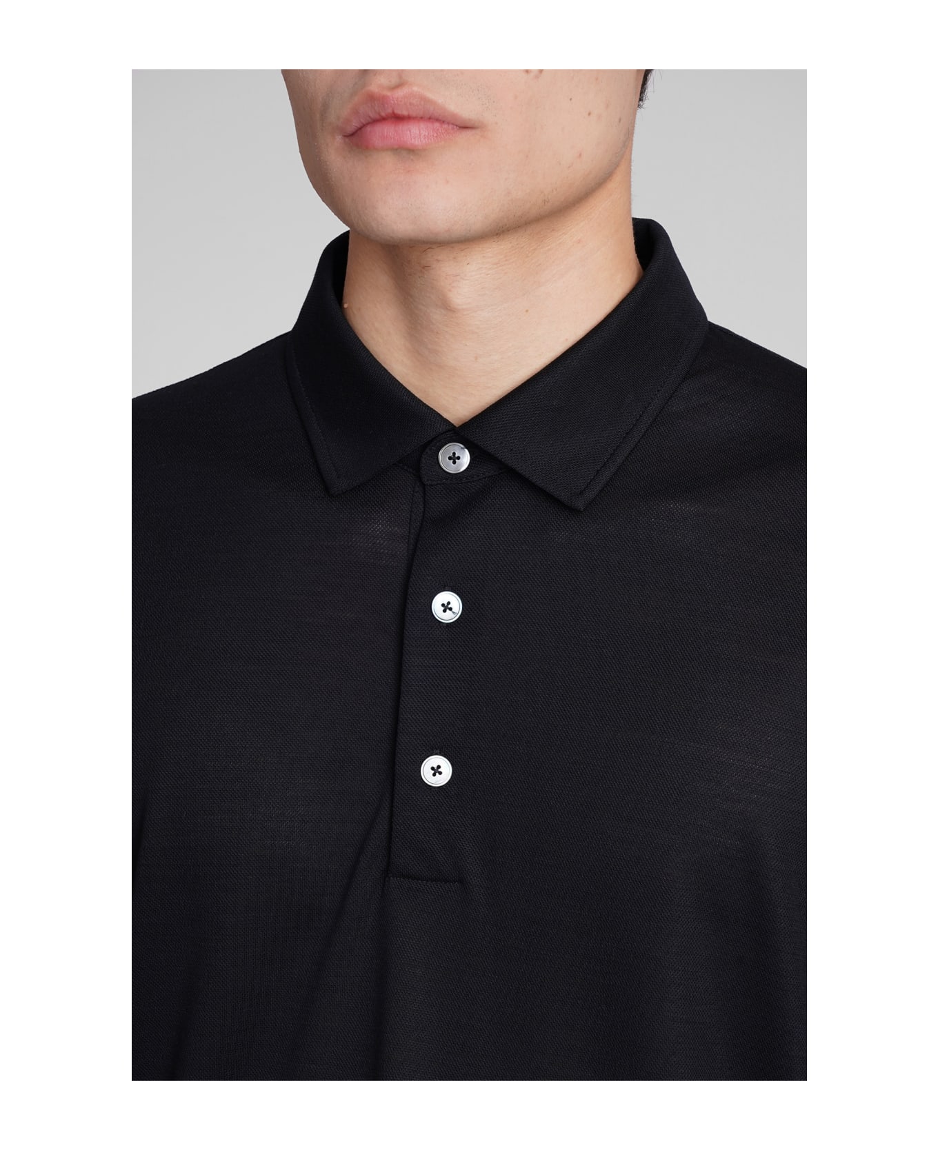 Zegna Polo In Blue Wool - blue