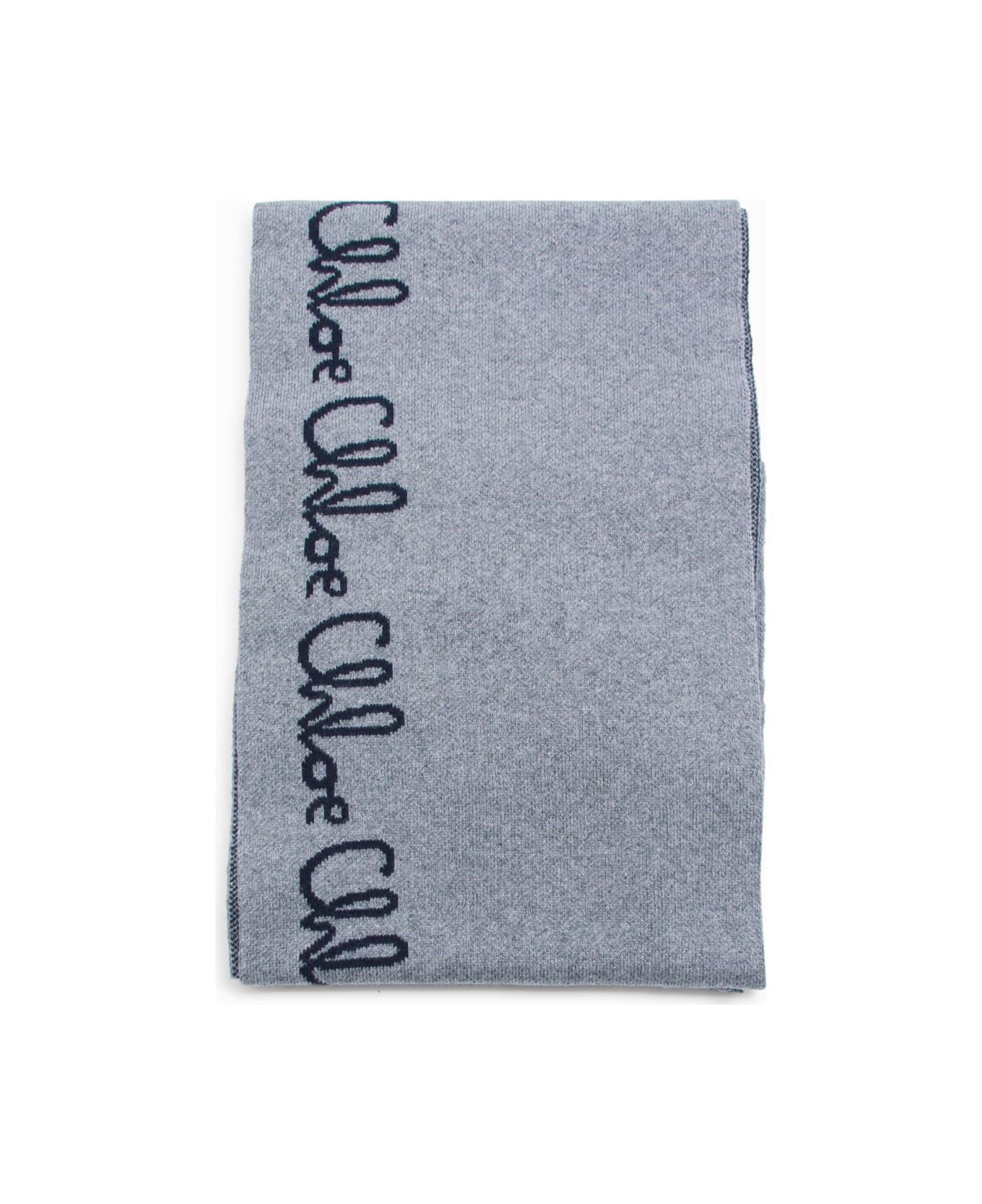 Chloé Grey Cotton Scarf - GRIGIO SCARICO