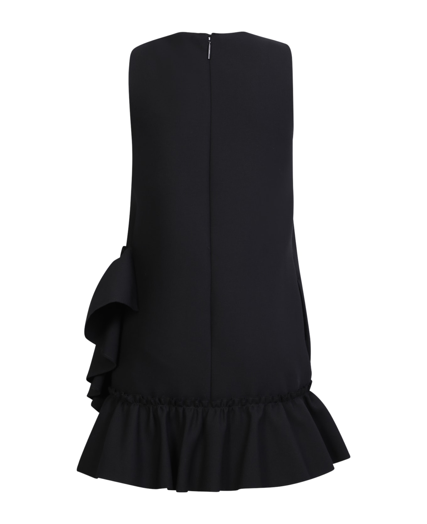 MSGM Ruffled Crewneck Sleeveless Dress - Black ワンピース＆ドレス