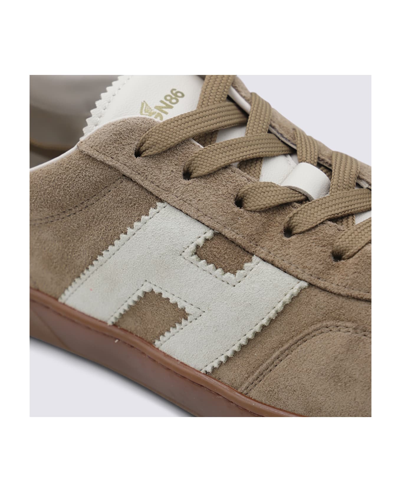 Hogan Beige Leather Sneakers - Beige