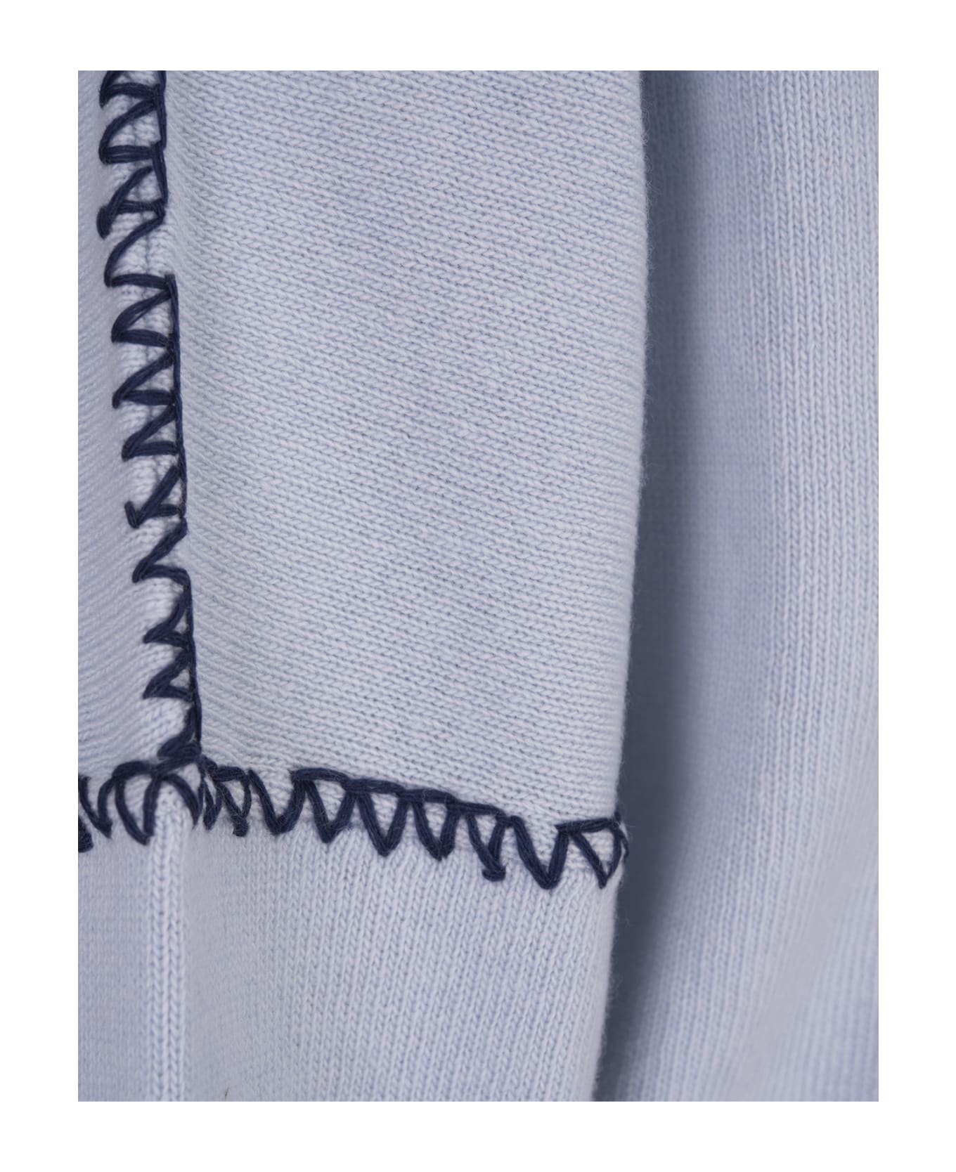 Marni Light Blue Sweater With Logo And Stitching - Blue