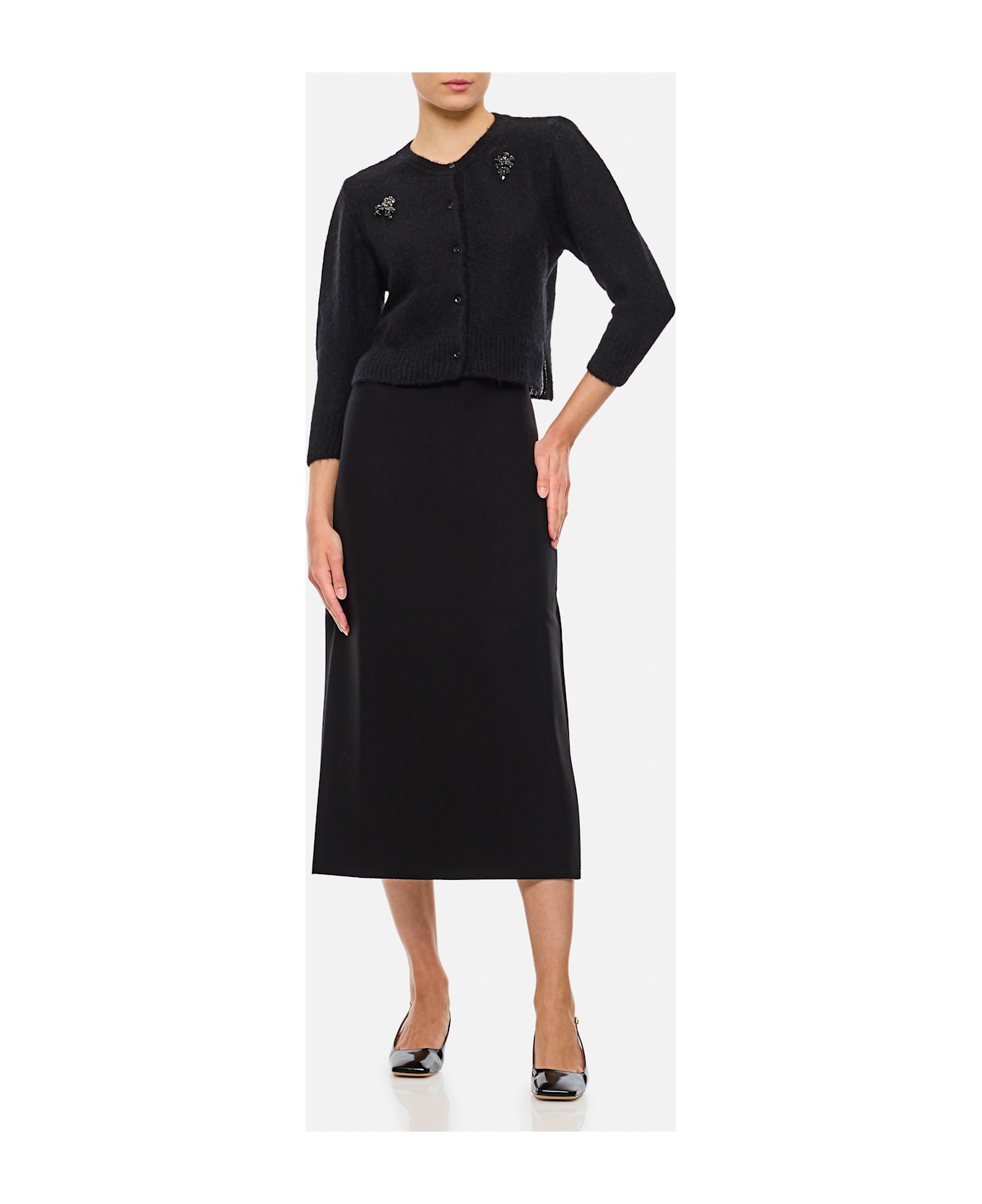 Gabriela Hearst Wolff Midi Skirt - Black