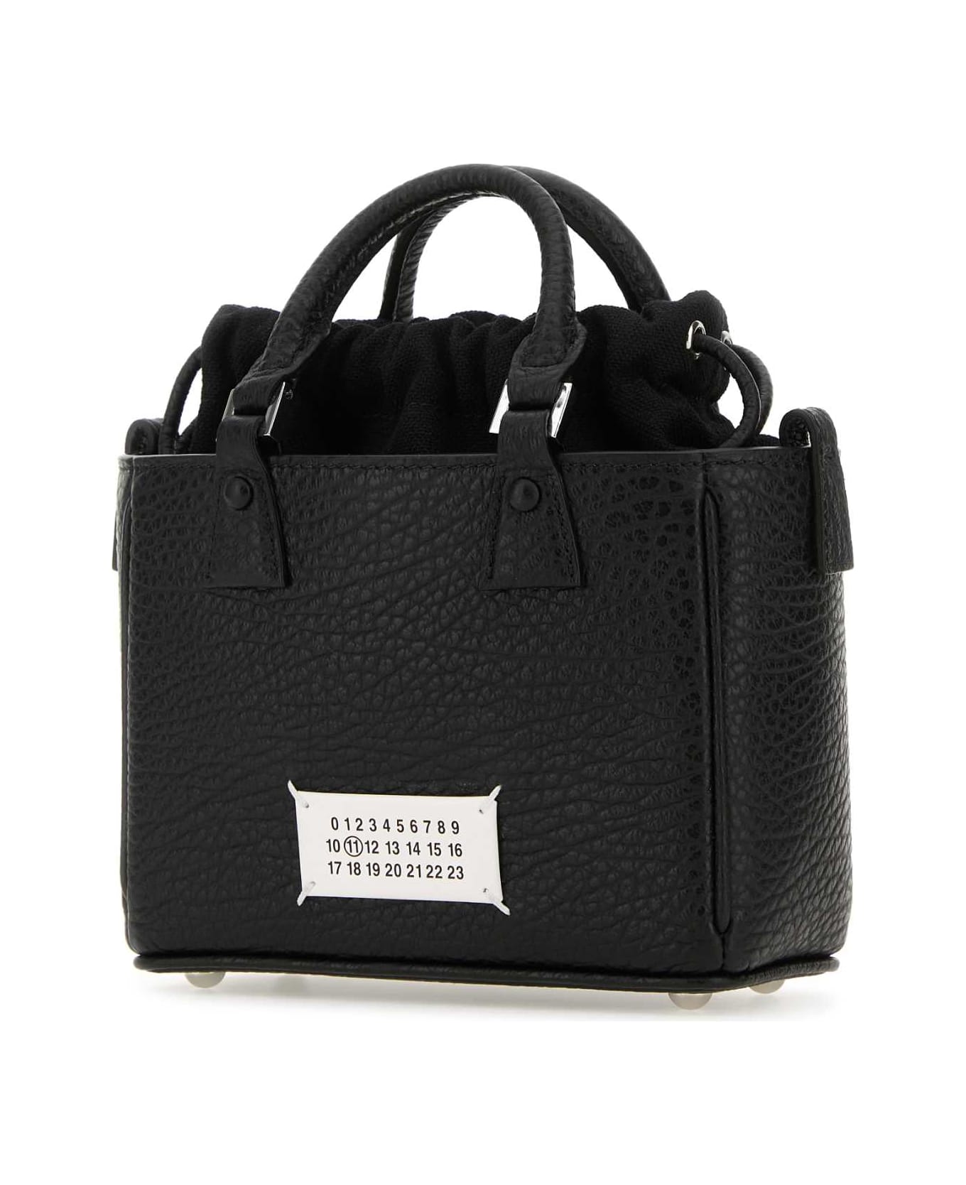 Maison Margiela Black Leather 5ac Tote Horizontal Handbag - BLACK