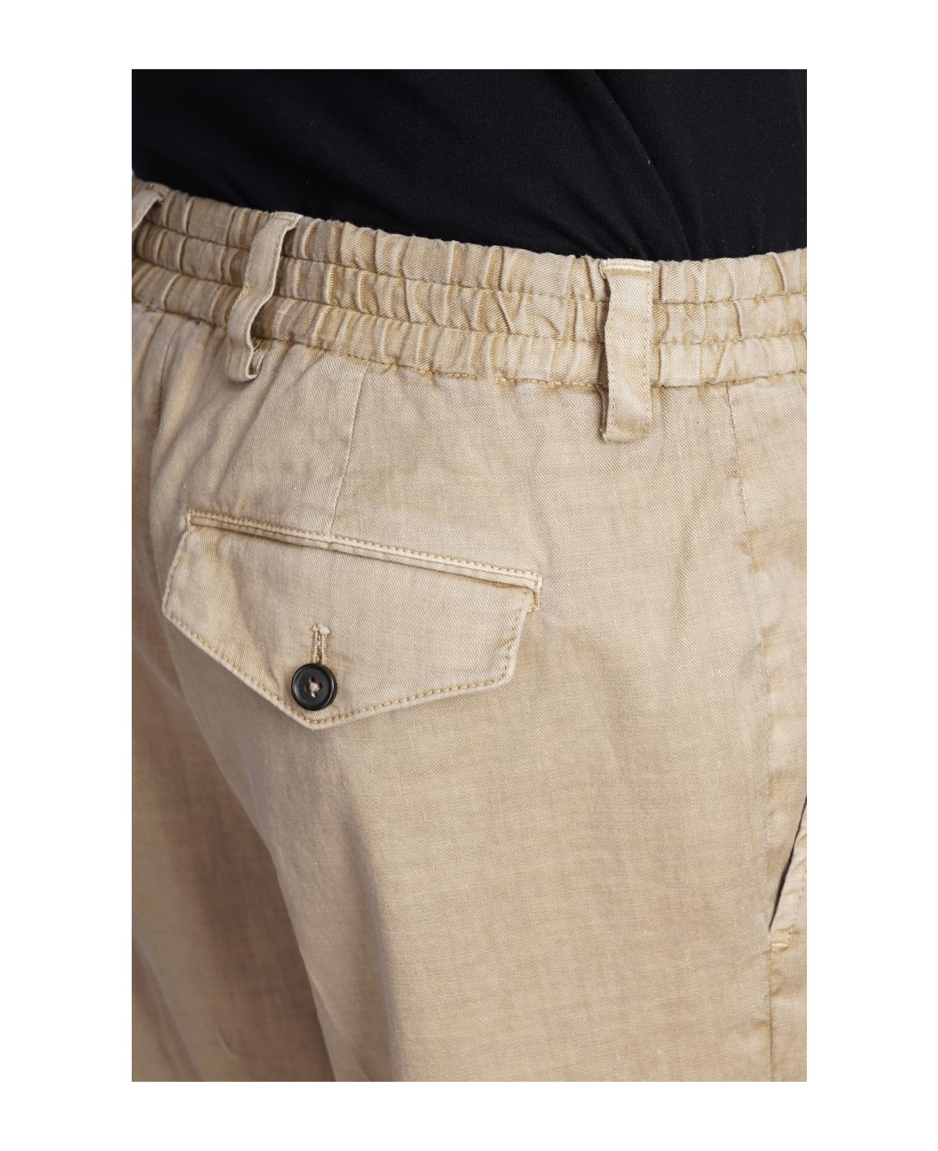 PT Torino Pants In Beige Linen - beige ボトムス