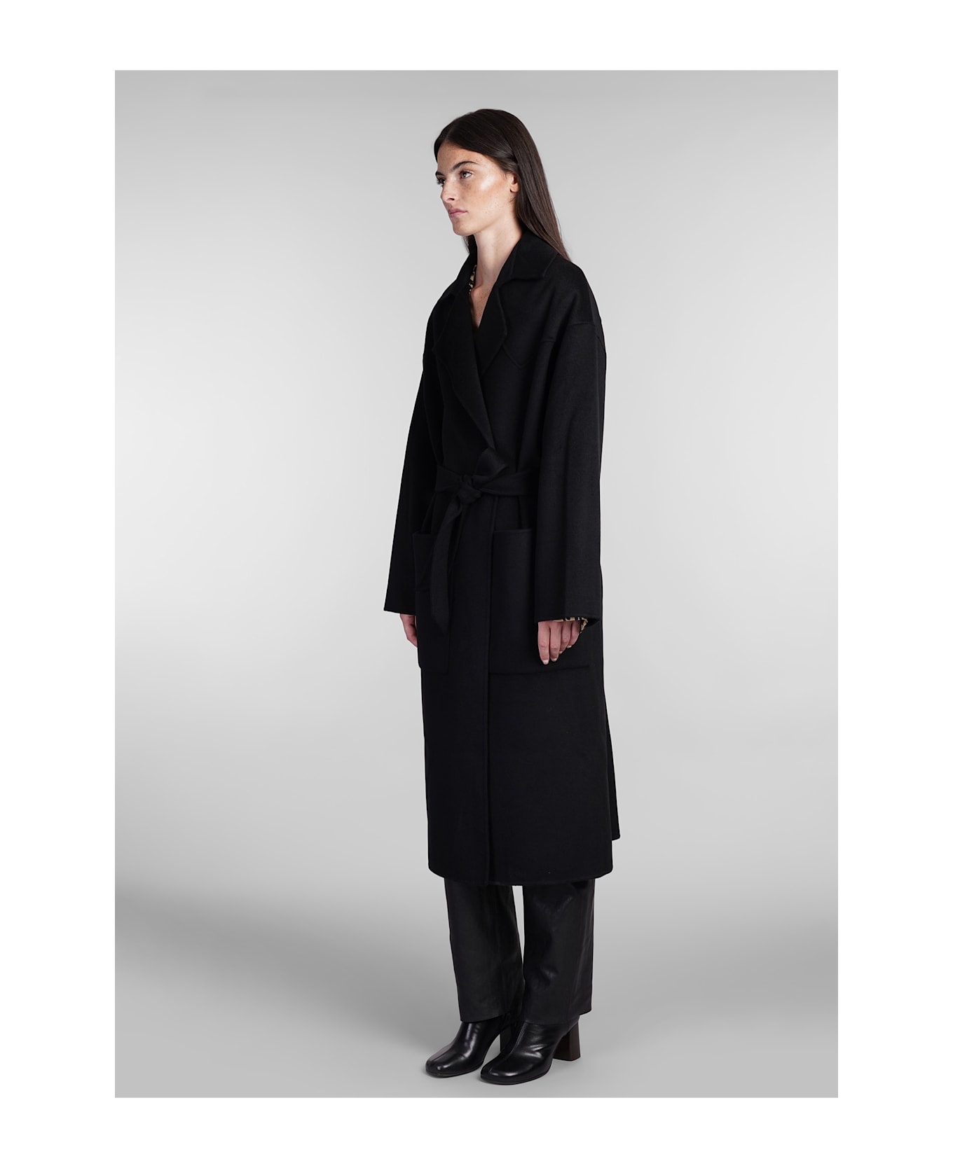 Nanushka Coat In Black Wool - black コート