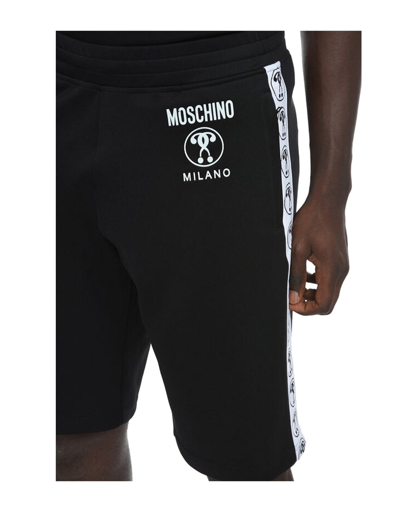 Moschino Couture Contrasting Band Shorts - Black