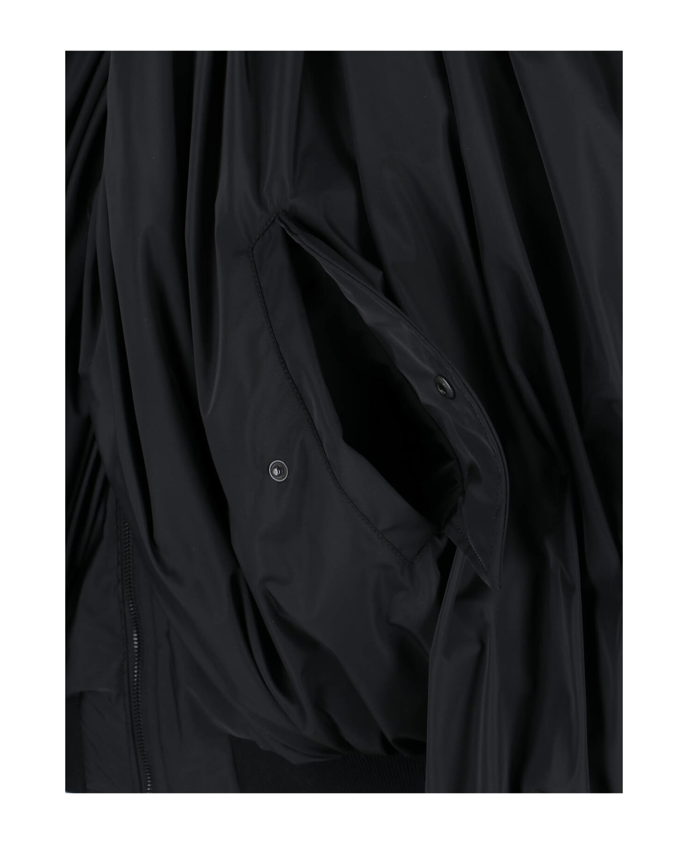 Balenciaga Draped Bomber Jacket - Black