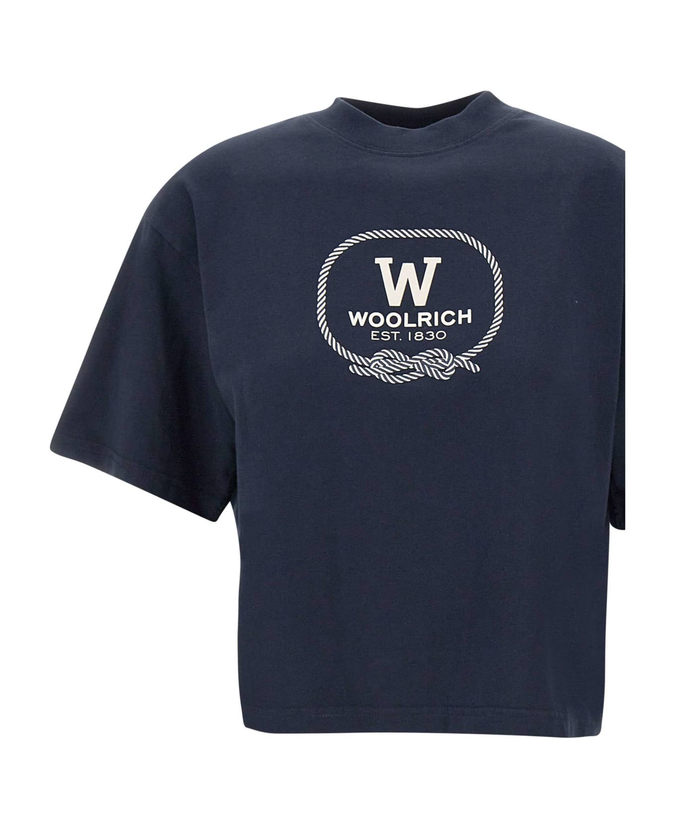 Woolrich "graphic" Cotton T-shirt - BLUE