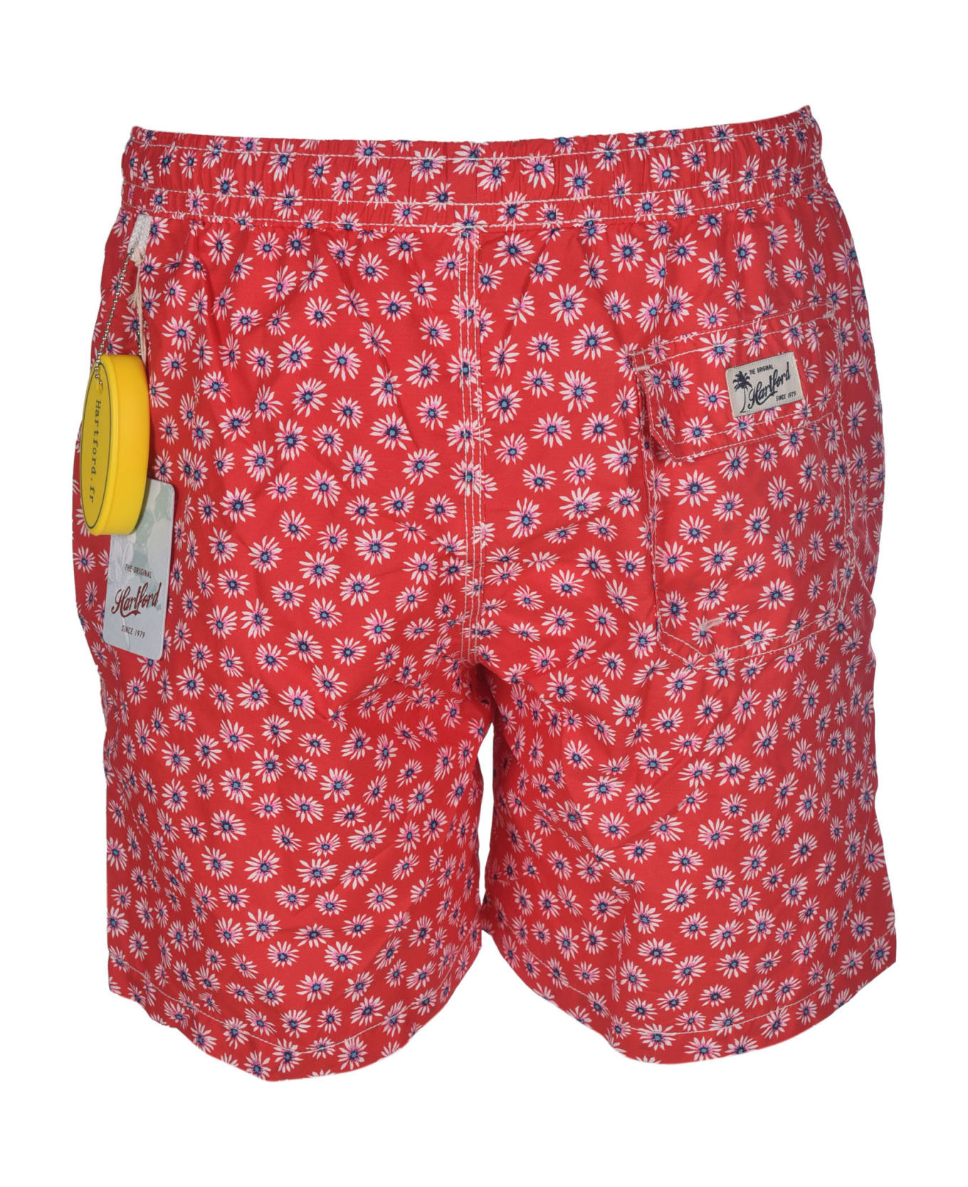 Hartford Floral Print Swim Shorts - Red