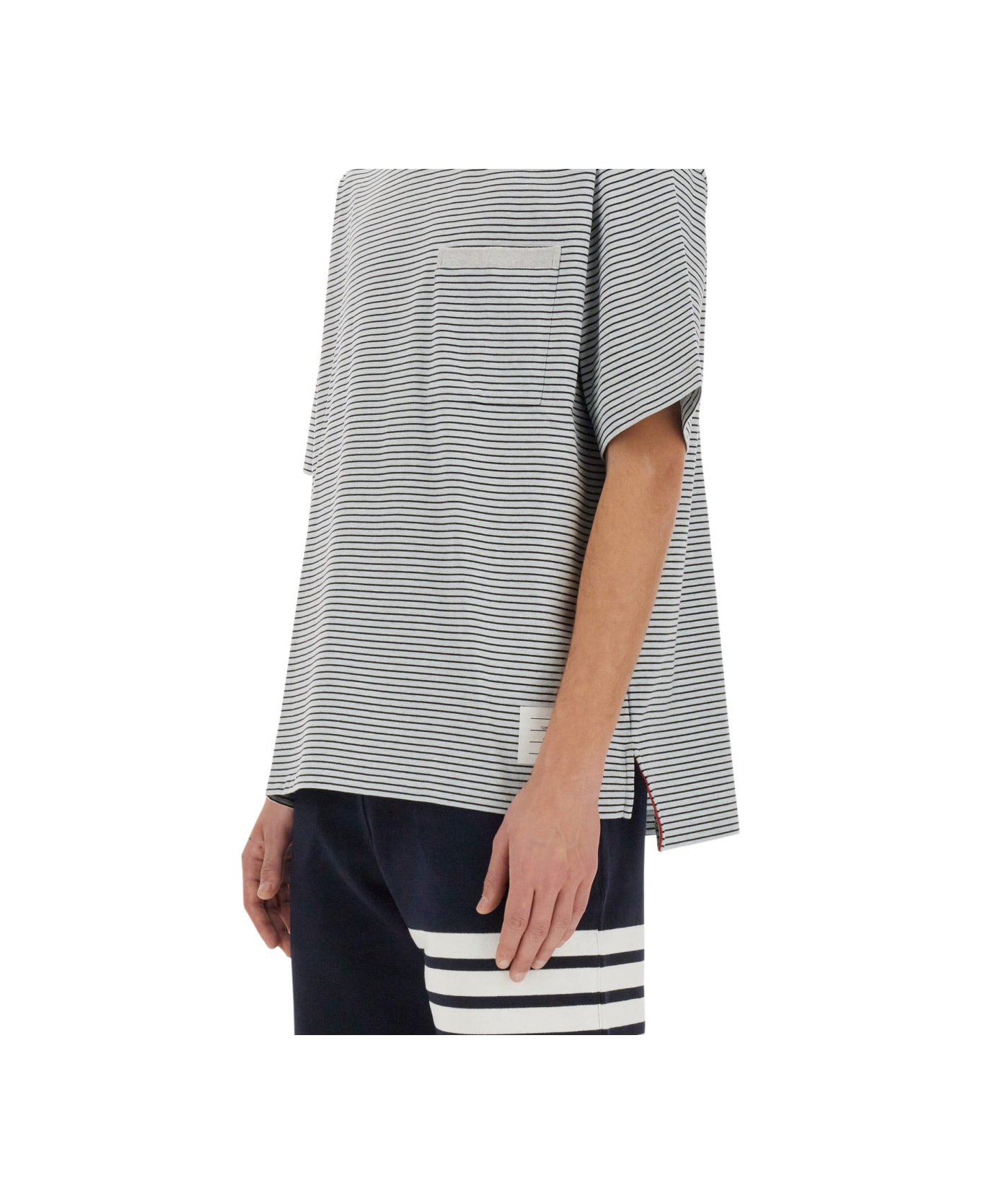 Thom Browne T-shirt With Pocket - AZURE