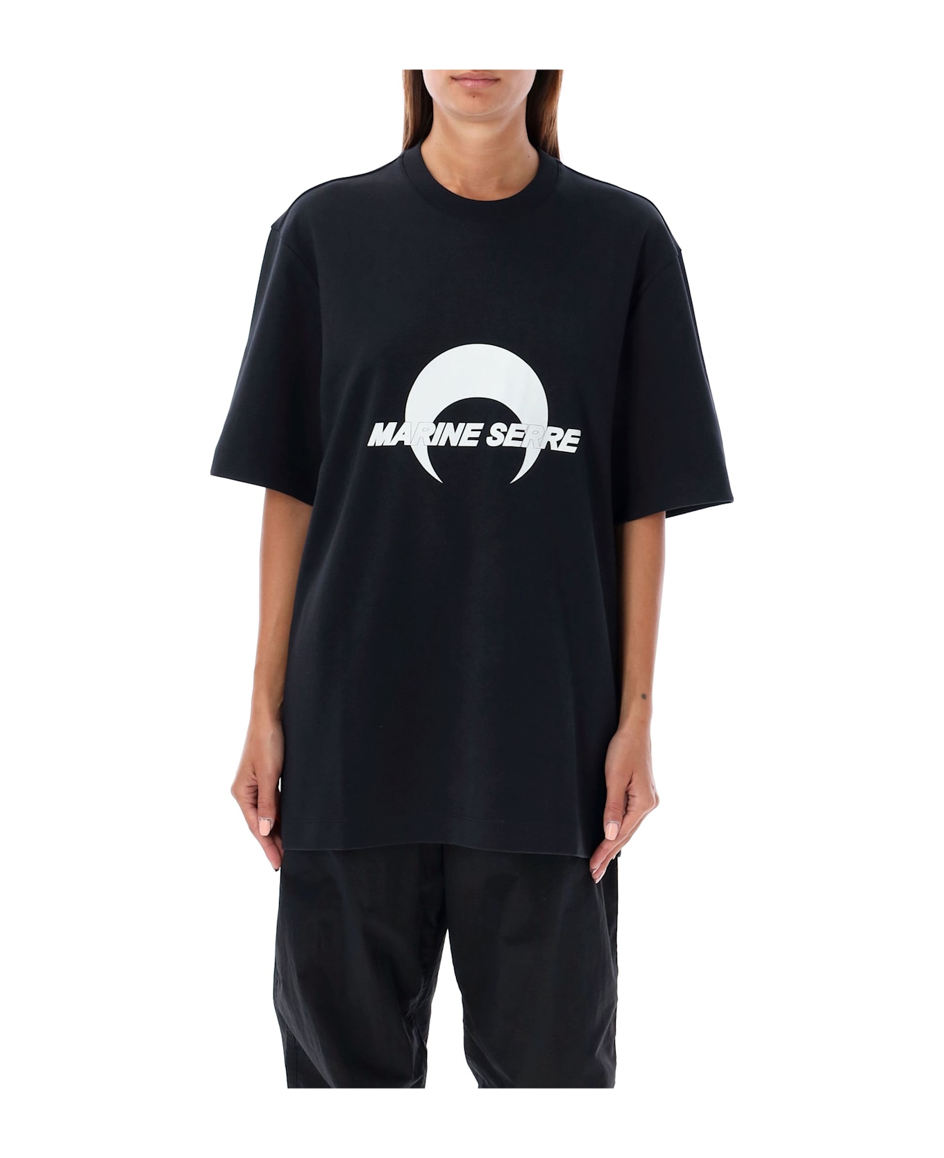 Marine Serre Loose Fit T-shirt - BLACK