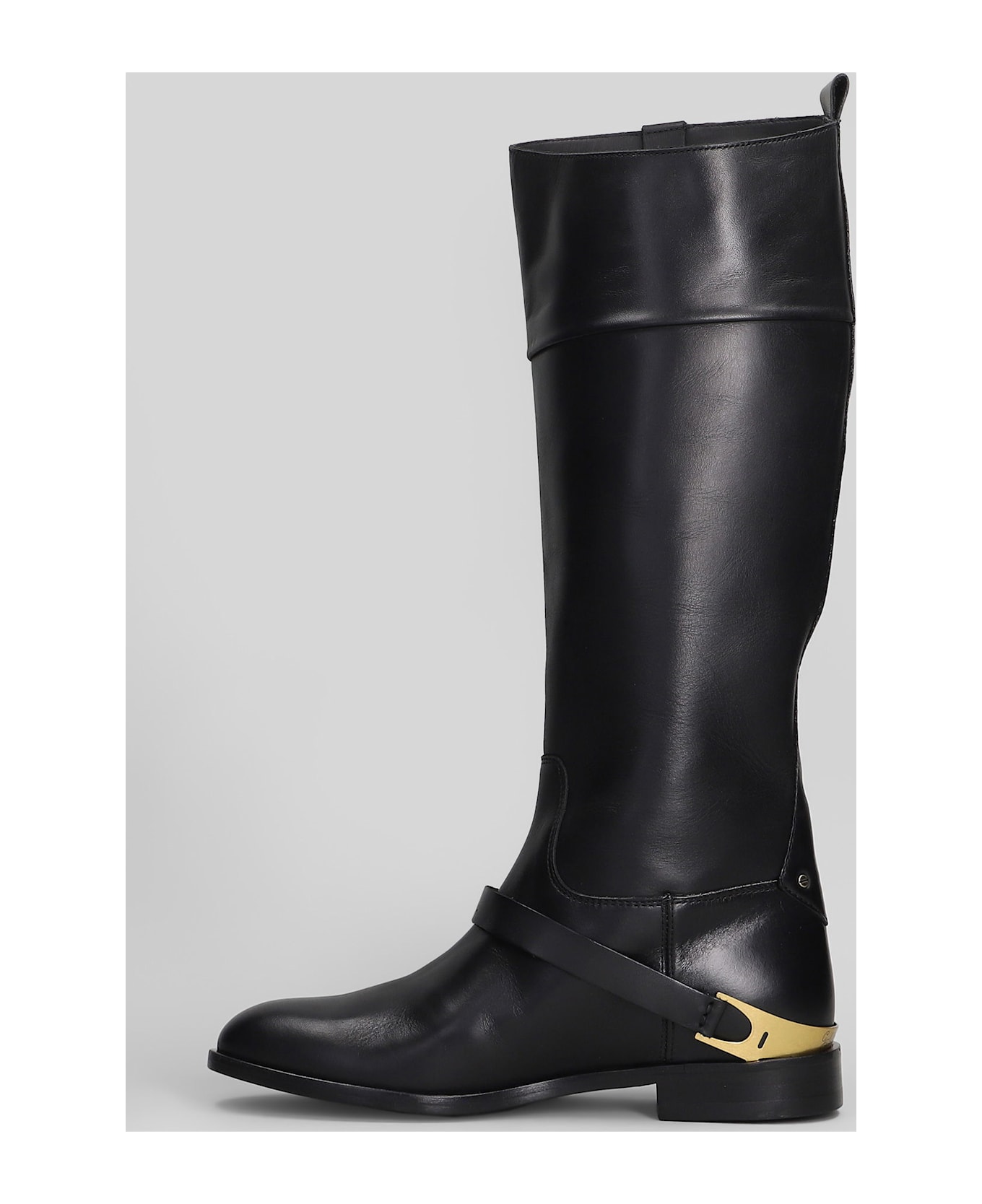 Golden Goose Charlie Low Heels Boots In Black Leather - black