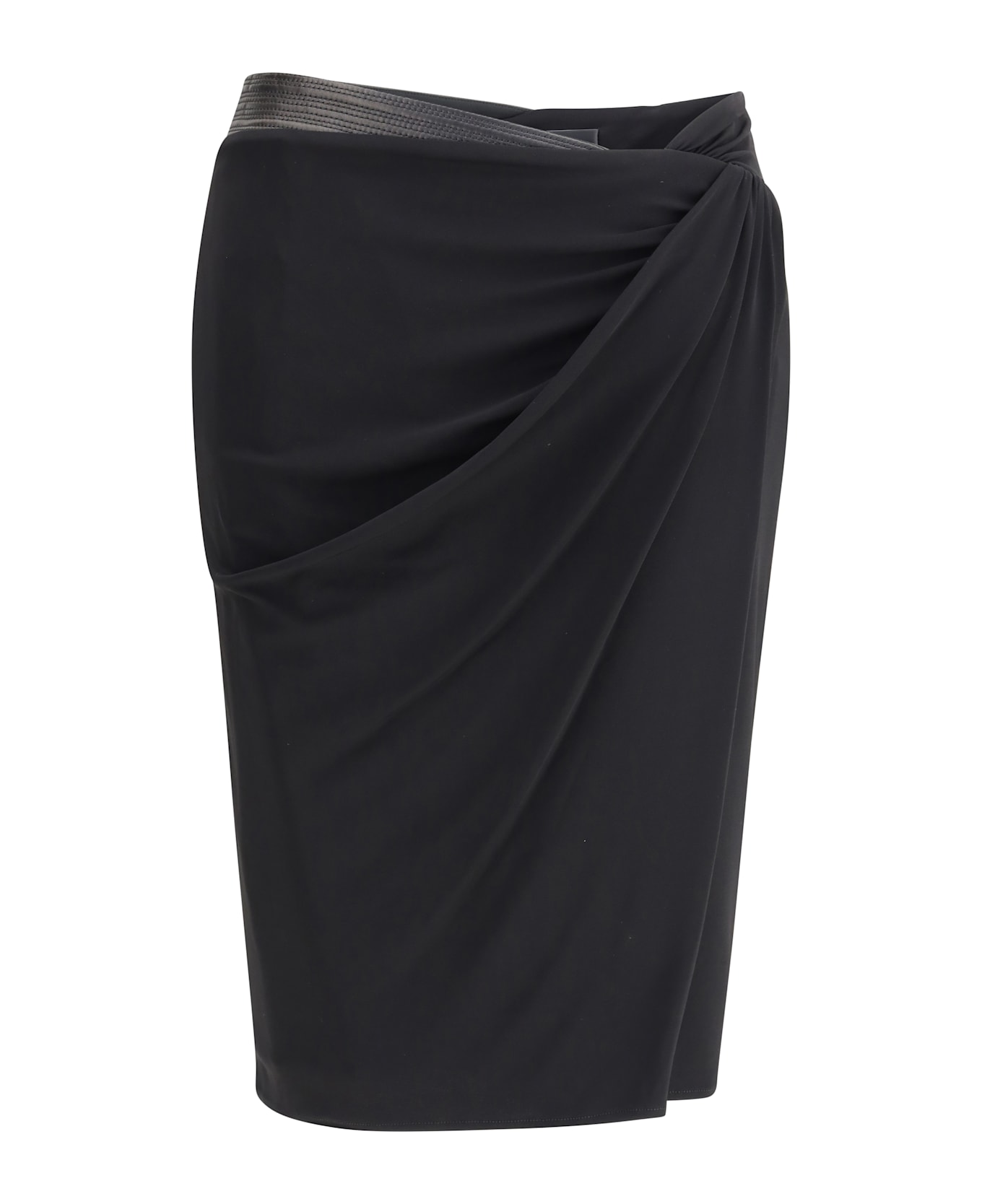 Versace Draped Jersey Skirt - BLACK