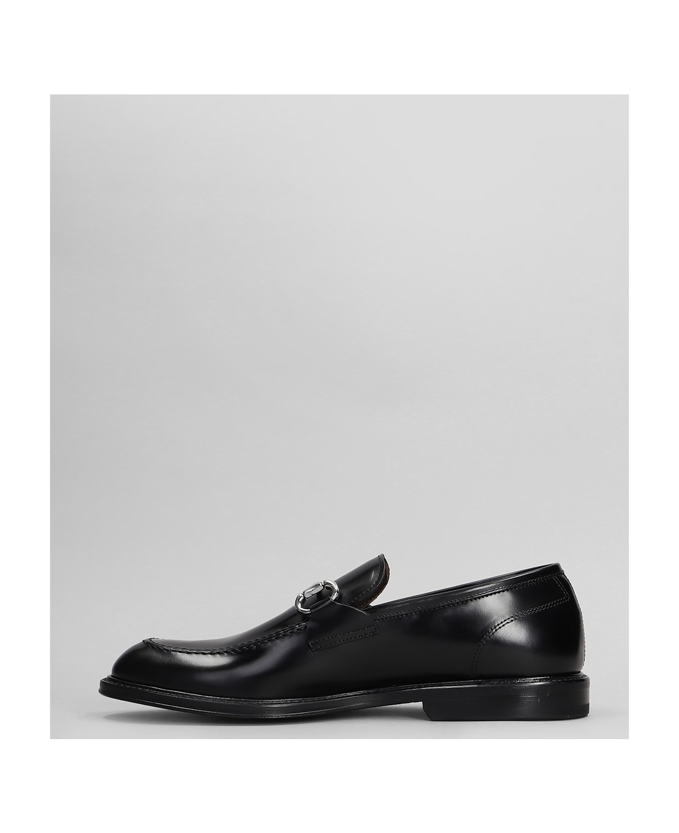 Green George Loafers In Black Leather - black