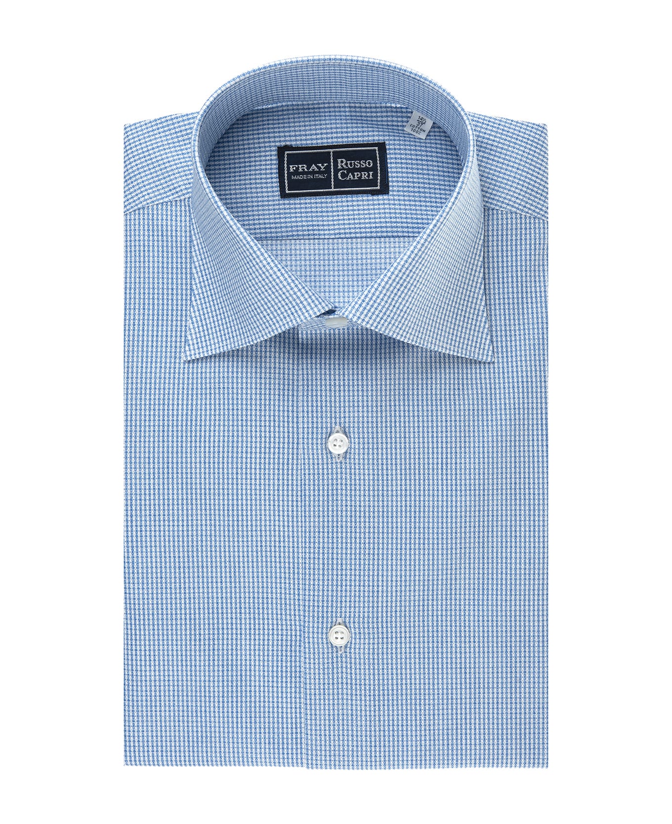 Fray Regular Fit Shirt In Light Blue Linen - Blue