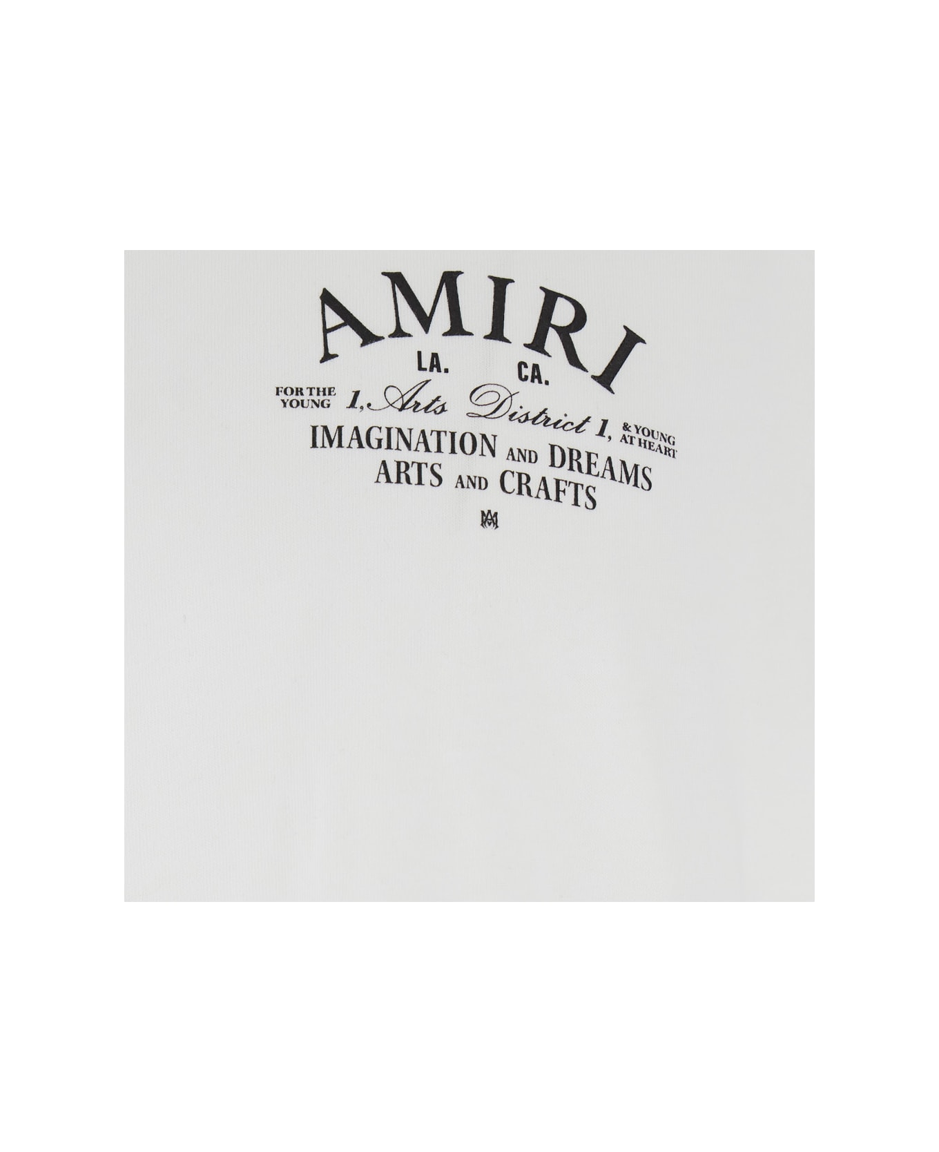 AMIRI White Crewneck T-shirt With Logo Lettering On Front And Rear In Cotton Man - White