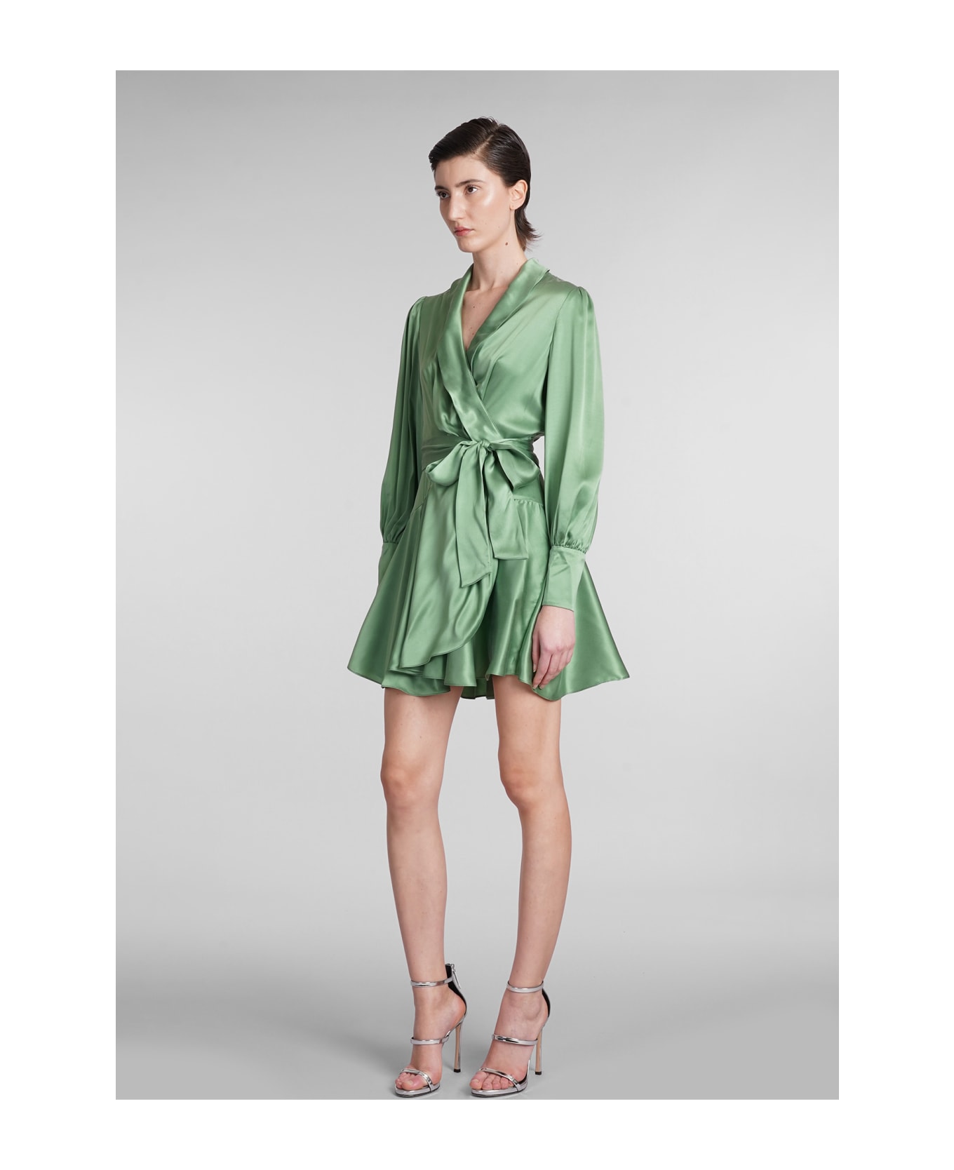 Zimmermann Dress In Green Silk - green